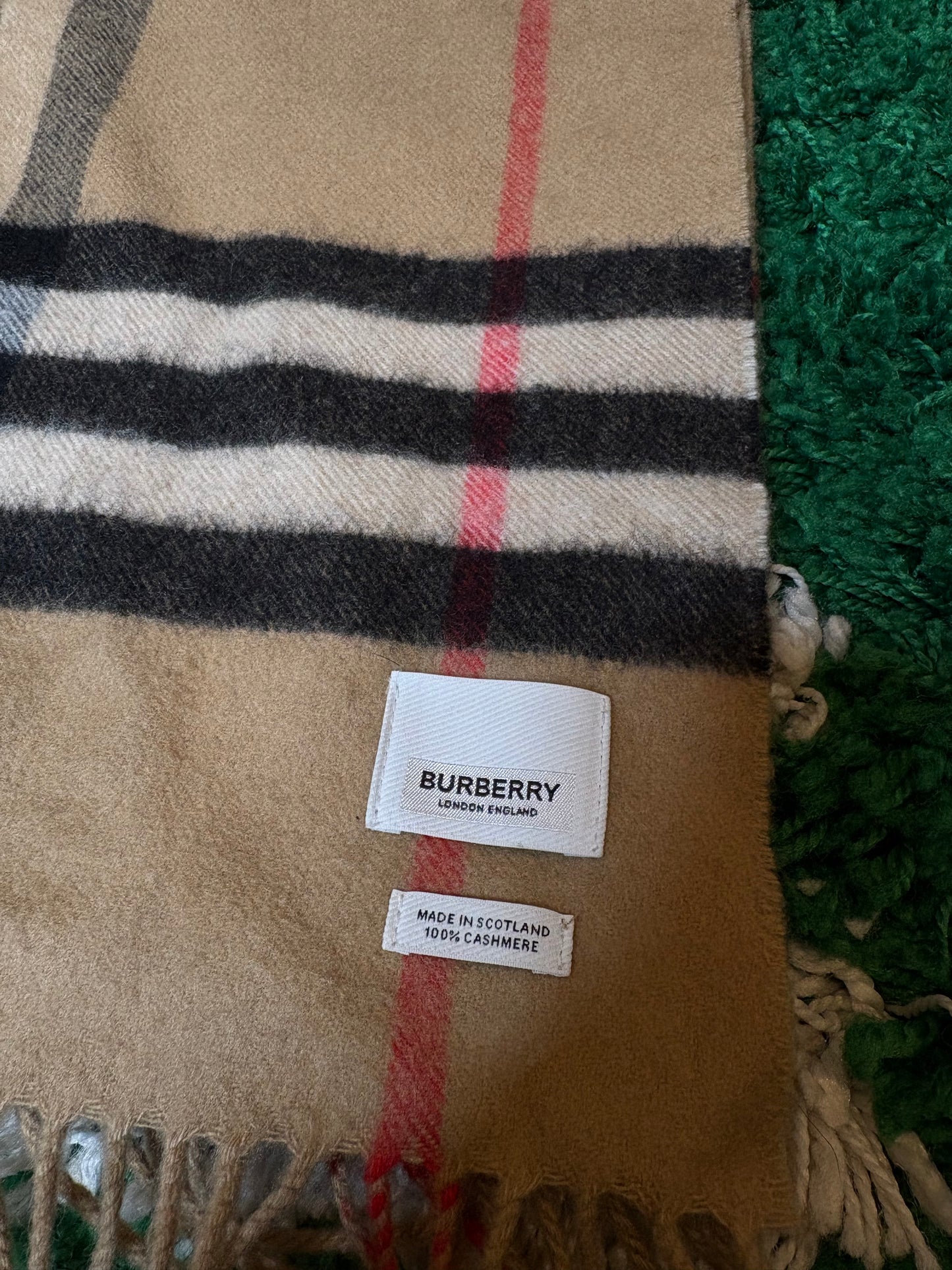 Burberry Plaid Cashmere Scarf