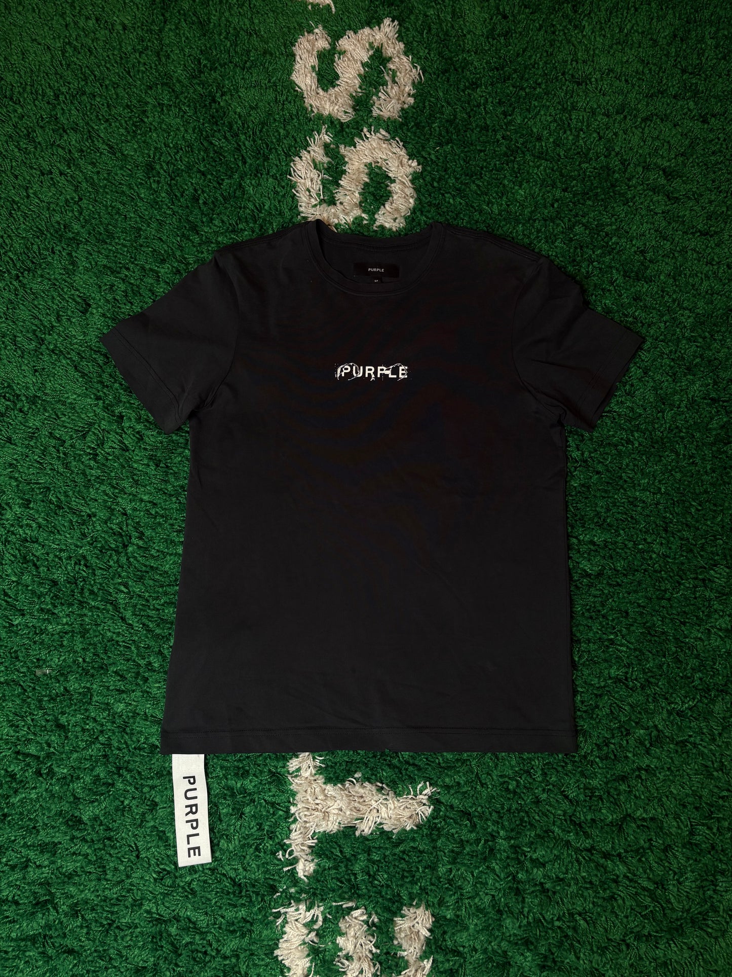 Purple Logo Tee Black Size Small