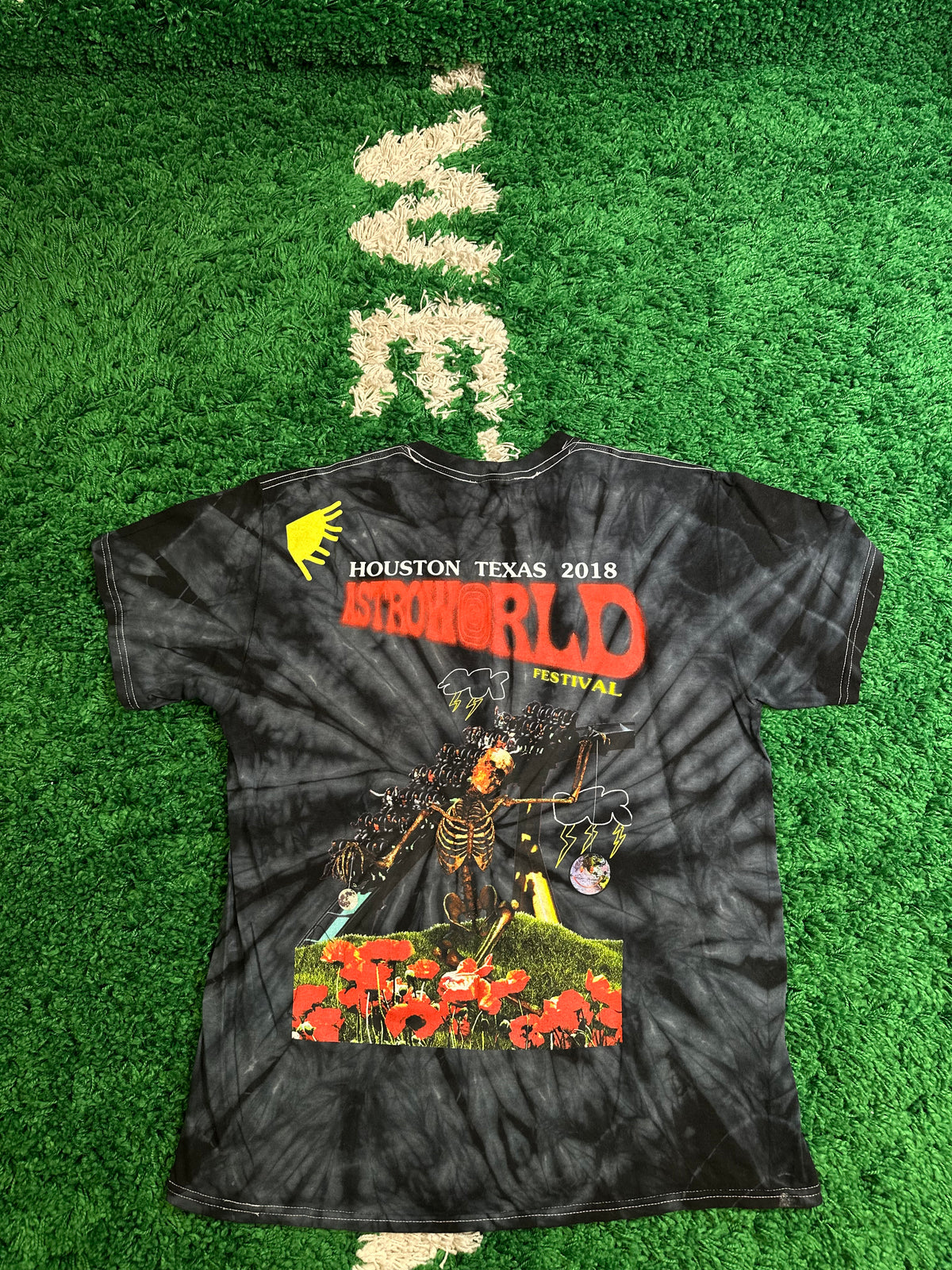 Astroworld Tie Dye Tee Gray Size Large