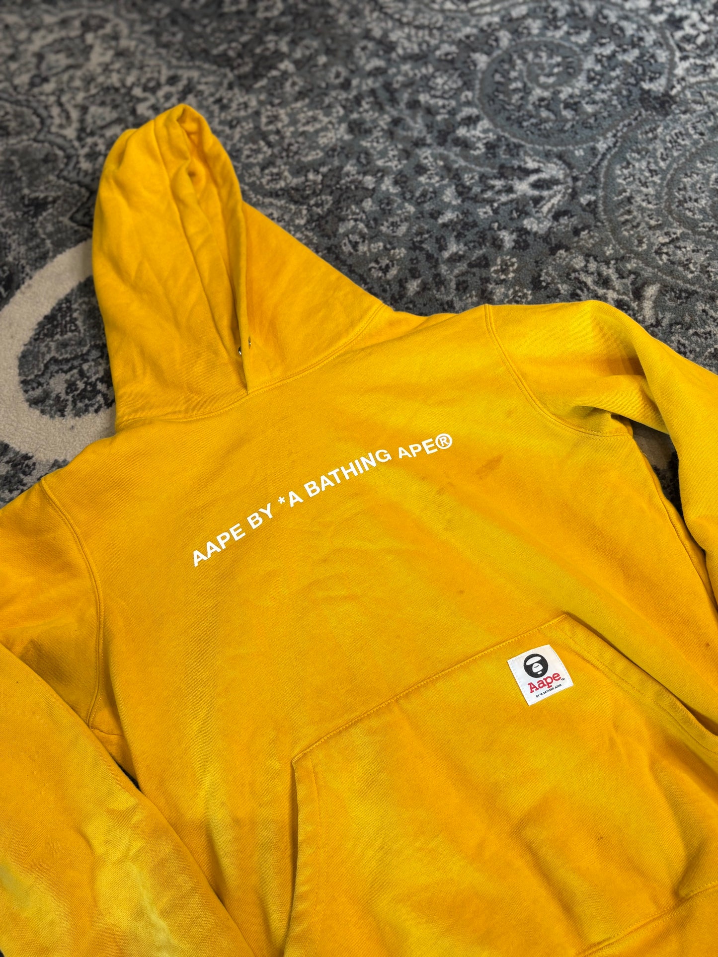 Bape Aape Hoodie Yellow Size Small