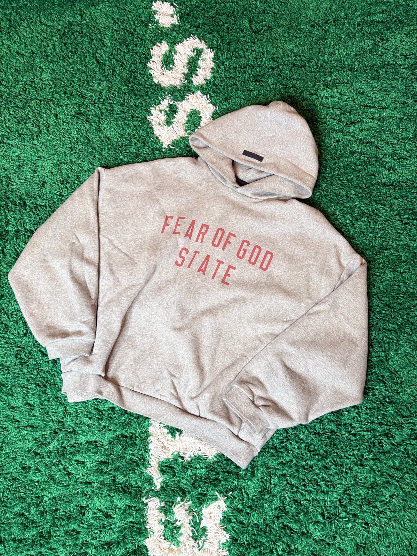 FOG Essentials Hoodie Gray/Red Size Medium