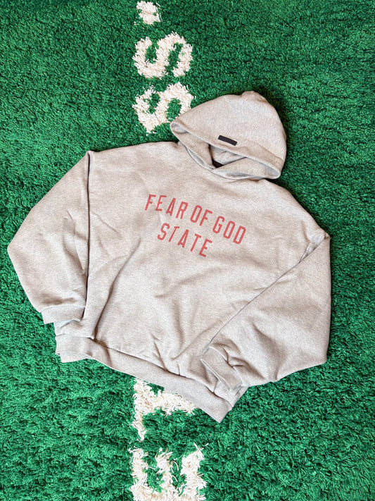 FOG Essentials Hoodie Gray/Red Size Medium