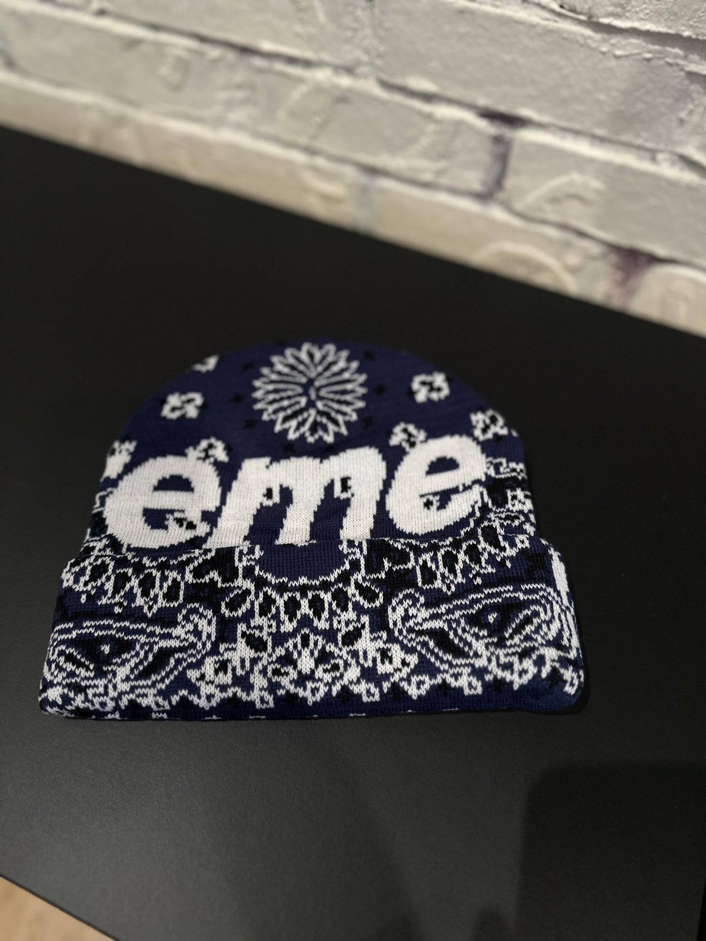 Supreme Navy Bandana Beanie DS