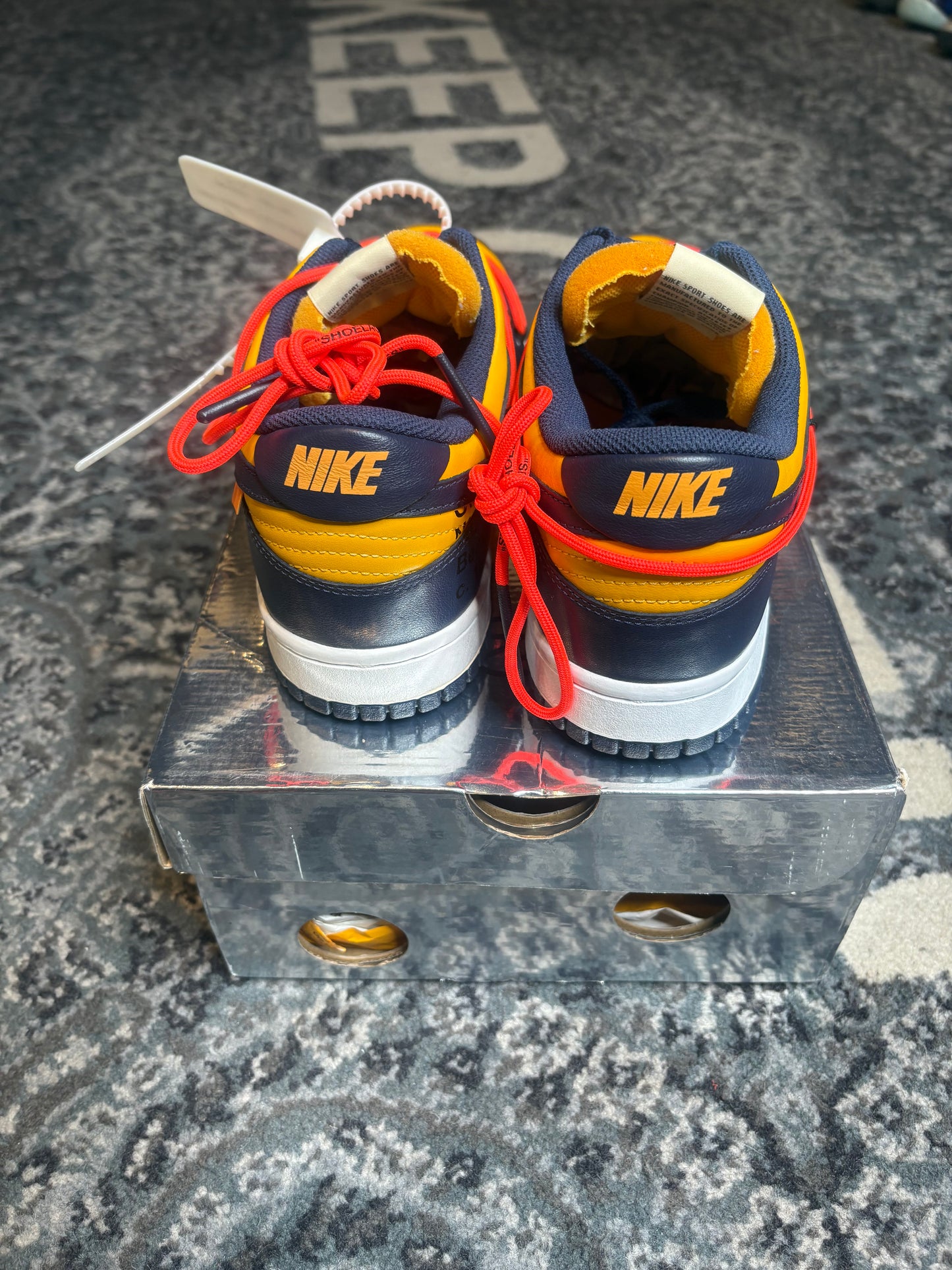 Nike Dunk Off-White “University Gold Midnight Navy” Clean Og Size 9.5