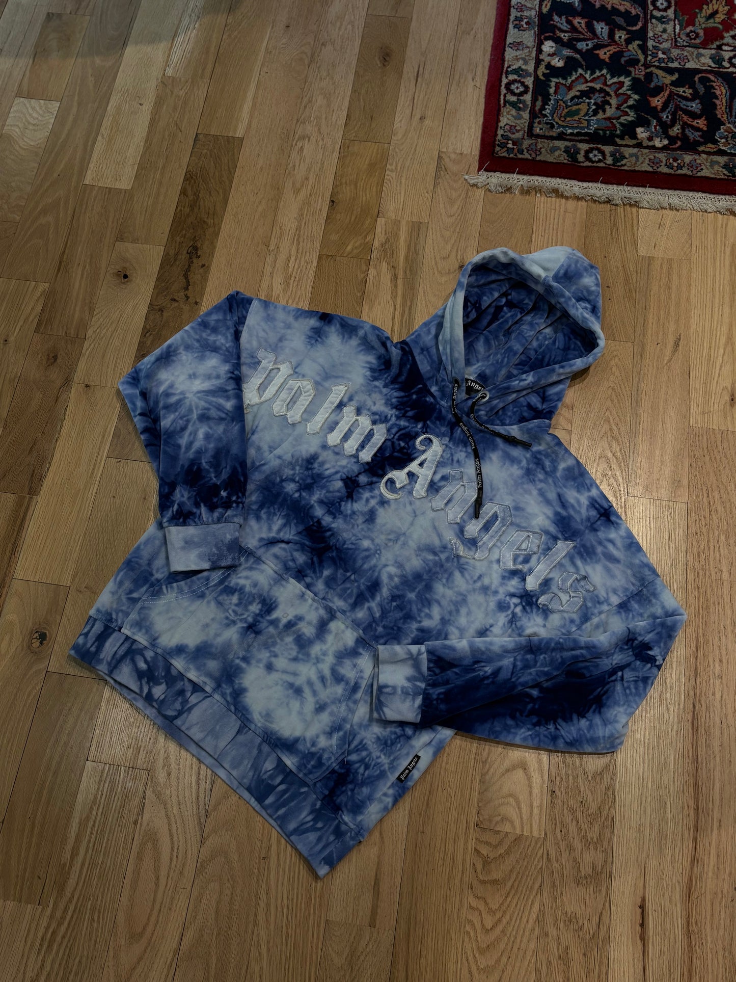 Palm Angels Blue Tie Dye Hoodie Size Small