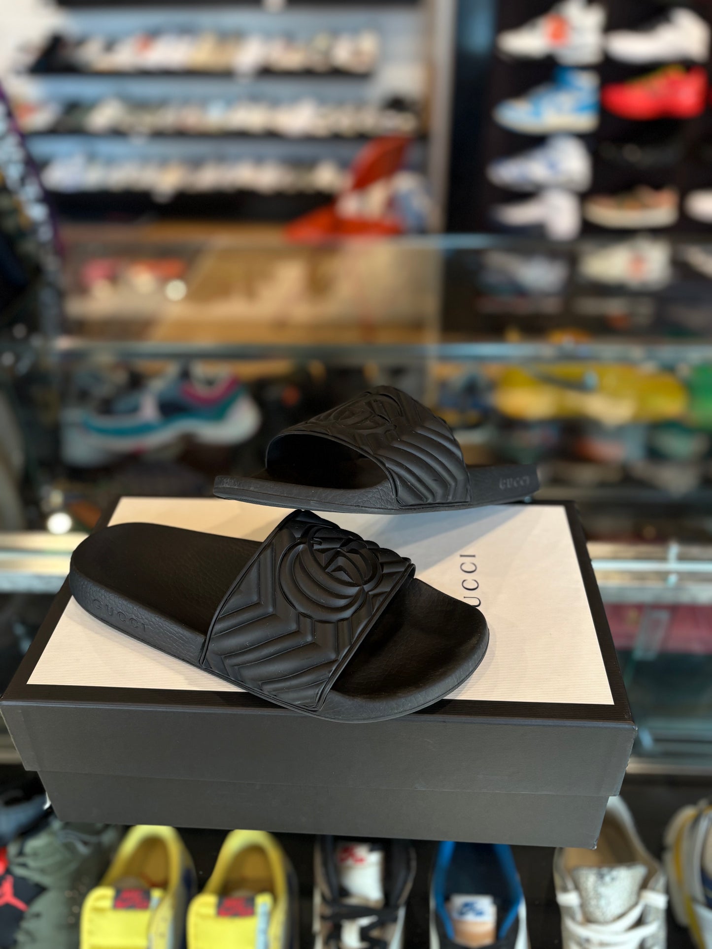 Gucci Black Slides Clean OG Size 7.5
