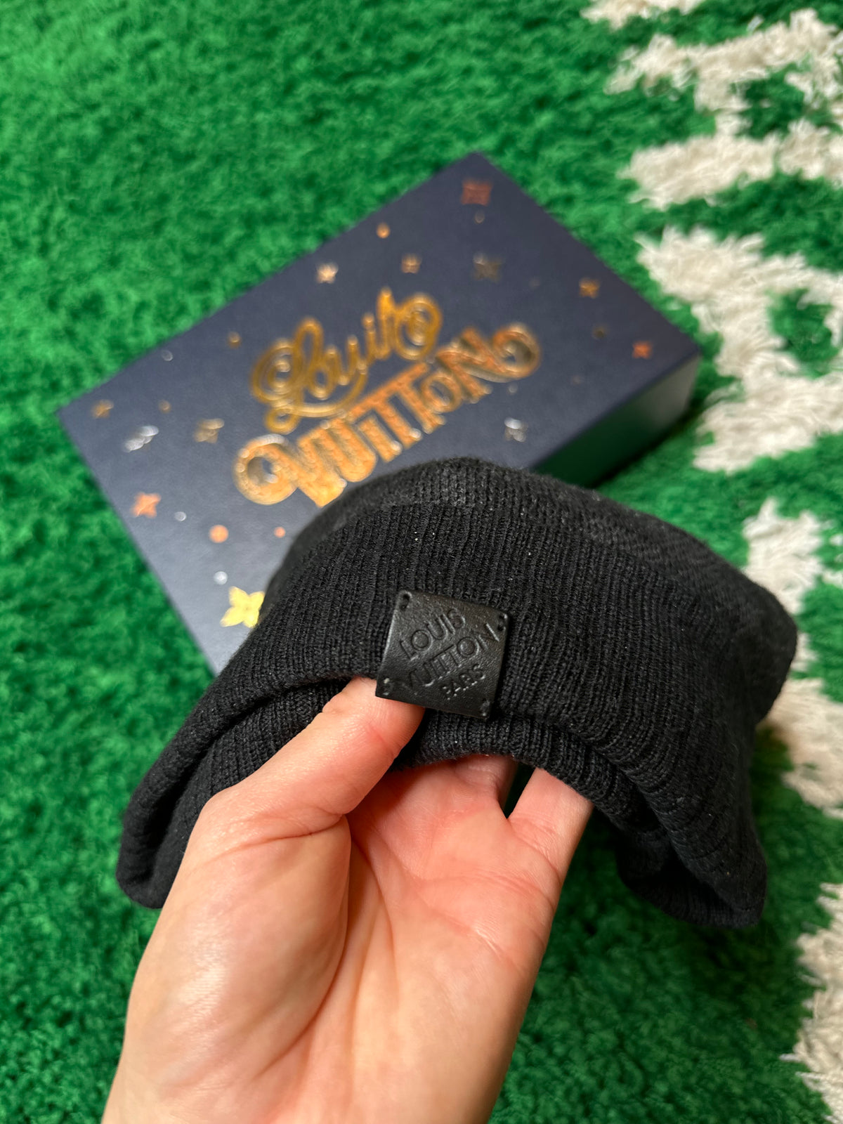 Louis Vuitton Damier Beanie Black