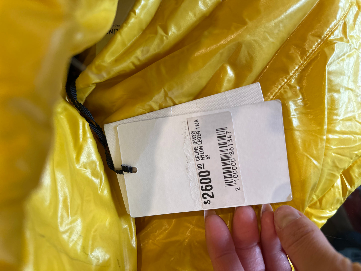 Celine Puffer Yellow Size 52