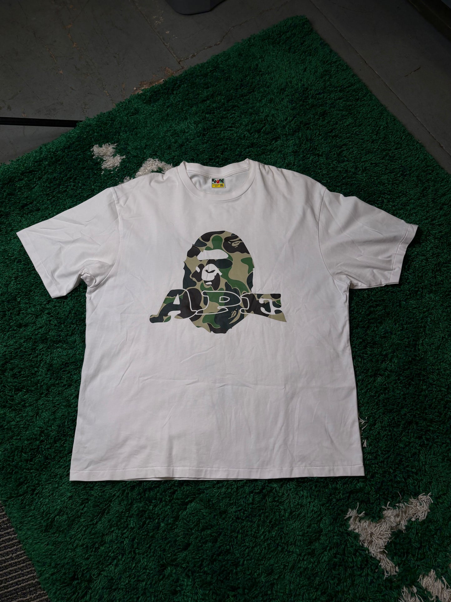 Bape White Camo Ape Head Tee Size XXL