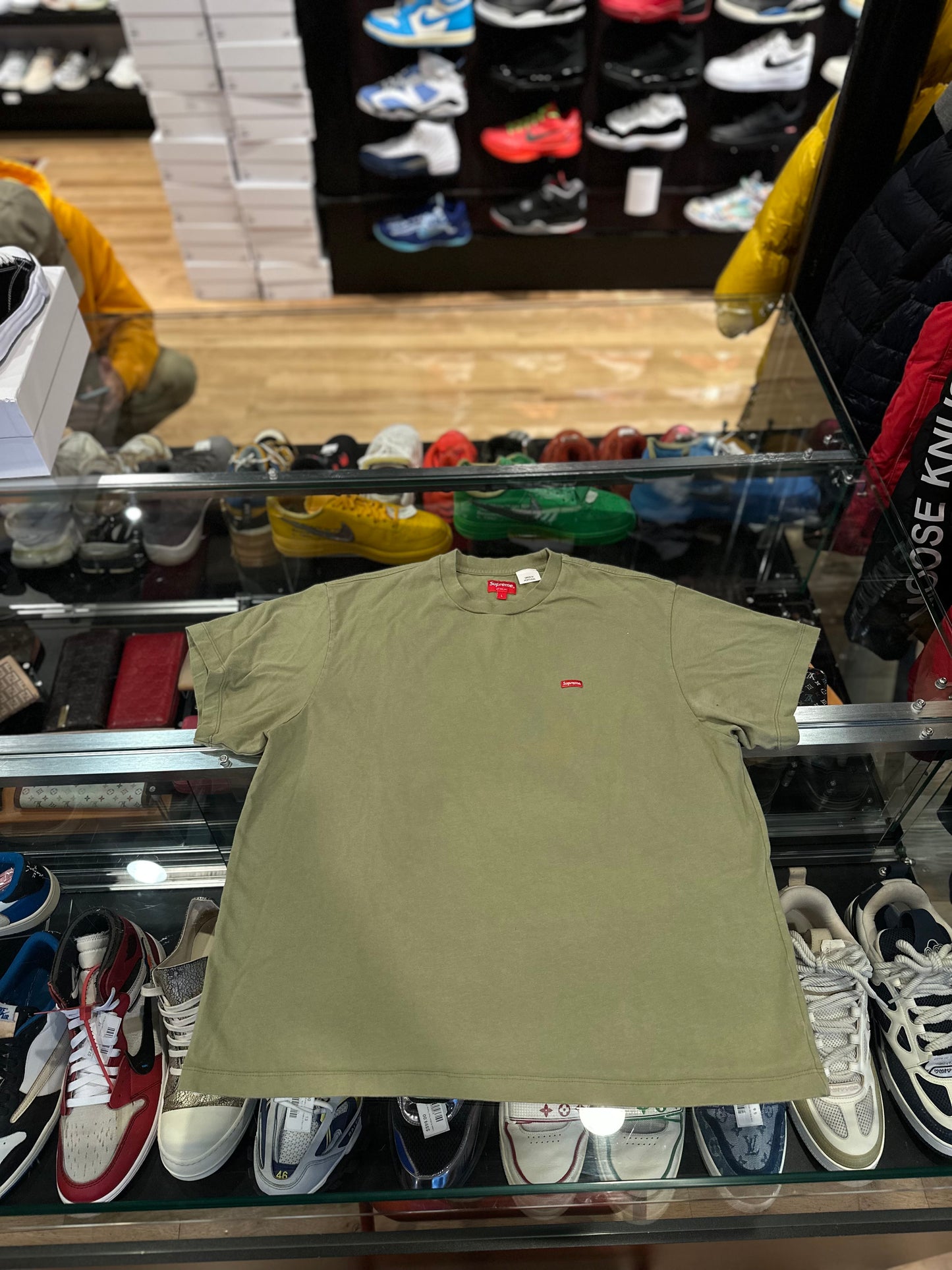 Supreme Olive Logo Tee Size Large