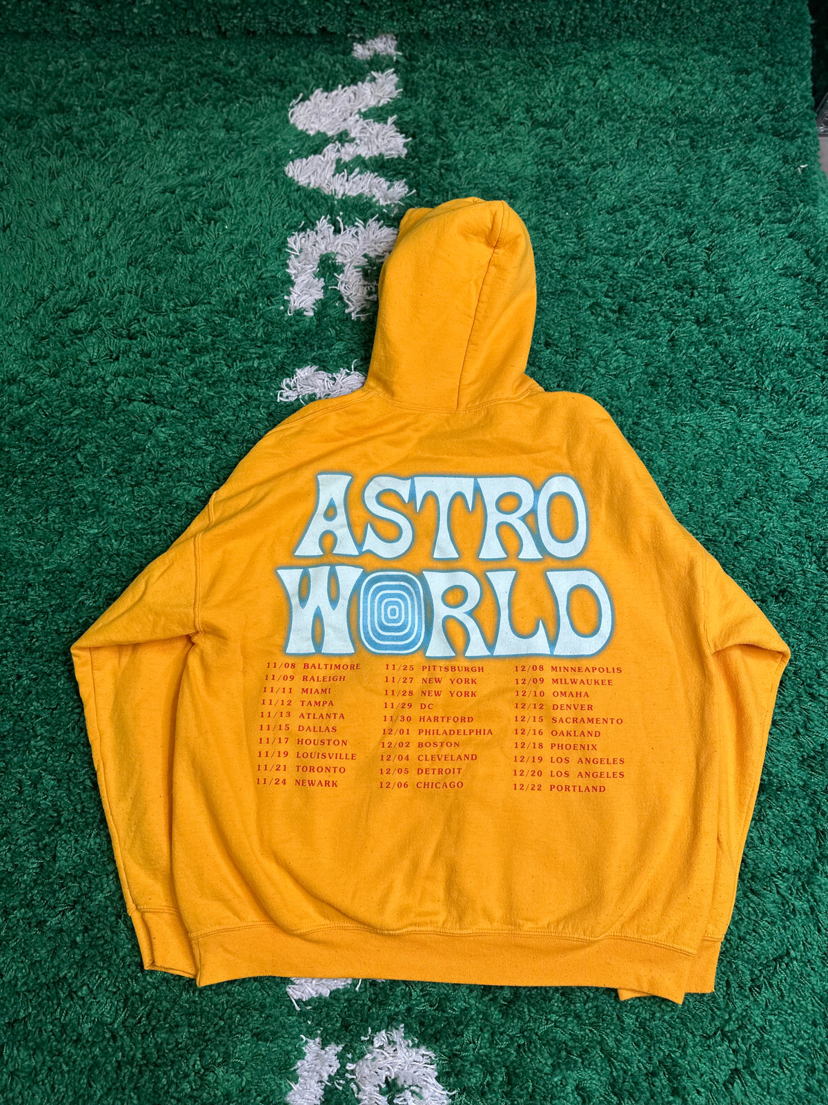 Astroworld Hoodie Yellow Size Large