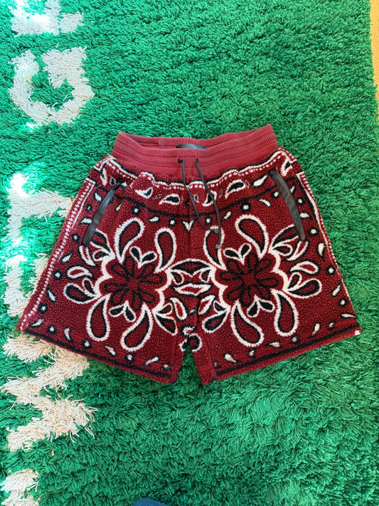 Amiri Paisley Red Sweat Shorts Size Small