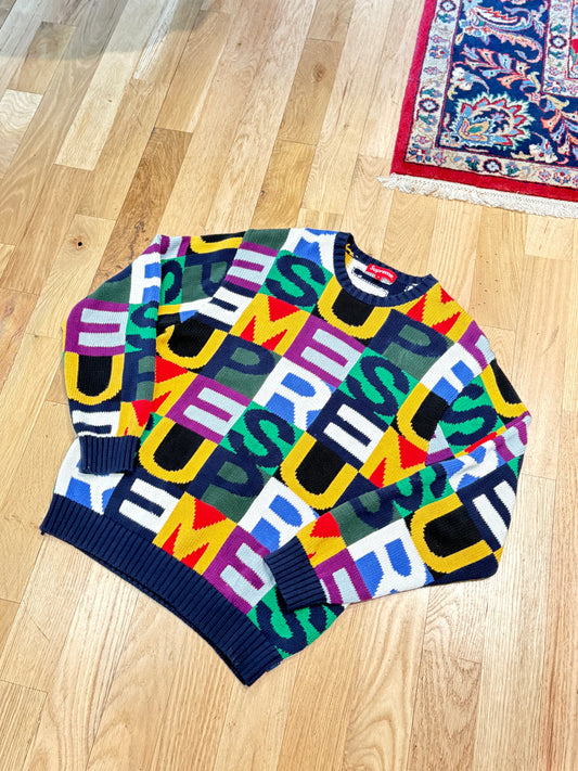 Supreme Multicolor Logo Sweater Size Medium
