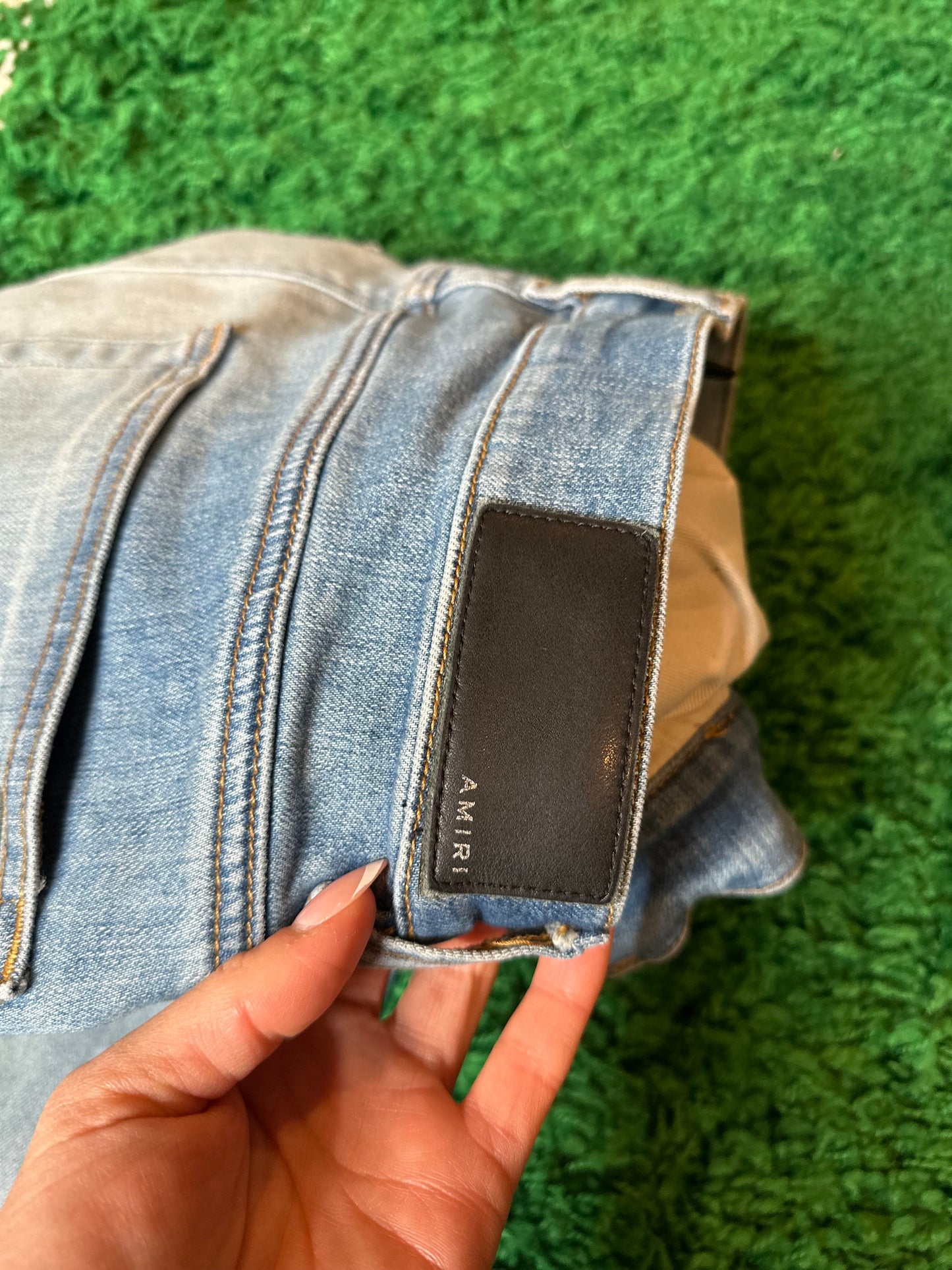 Amiri Jeans Light Wash Stripes Size 34