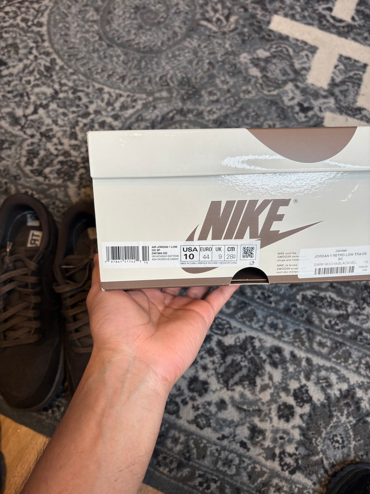 Jordan 1 Retro Low “Travis Scott Velvet Brown” OG CLEAN SIZE 10
