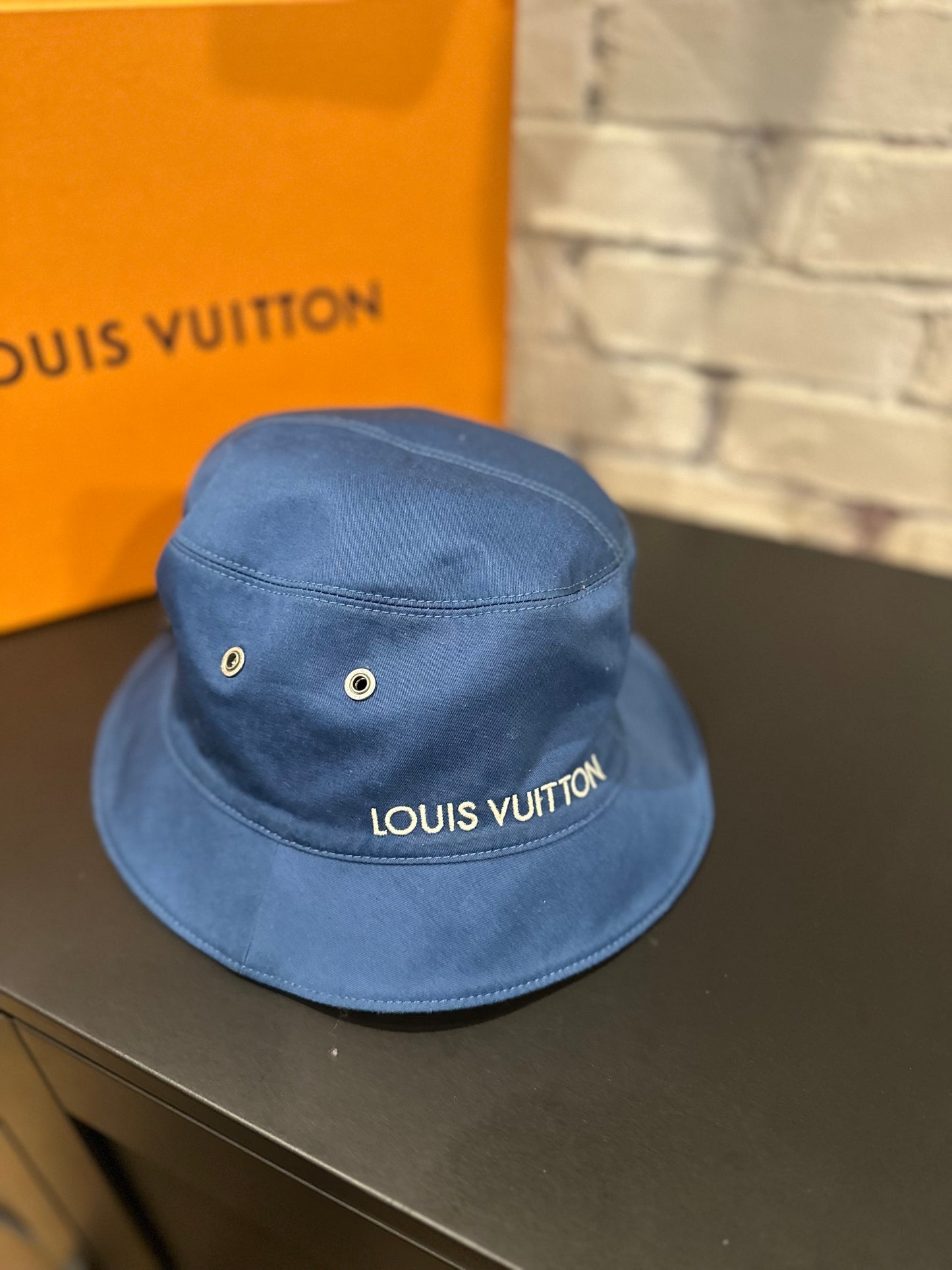 Louis Vuitton Reversible Denim Monogram Bucket Hat
