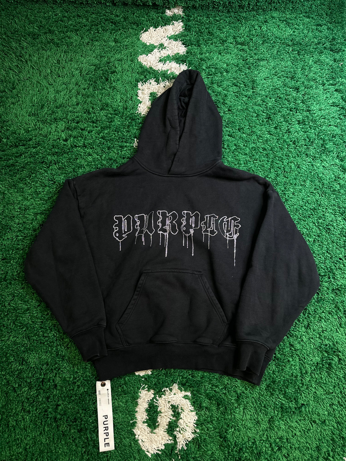 Purple Rhinestone Hoodie Size Small