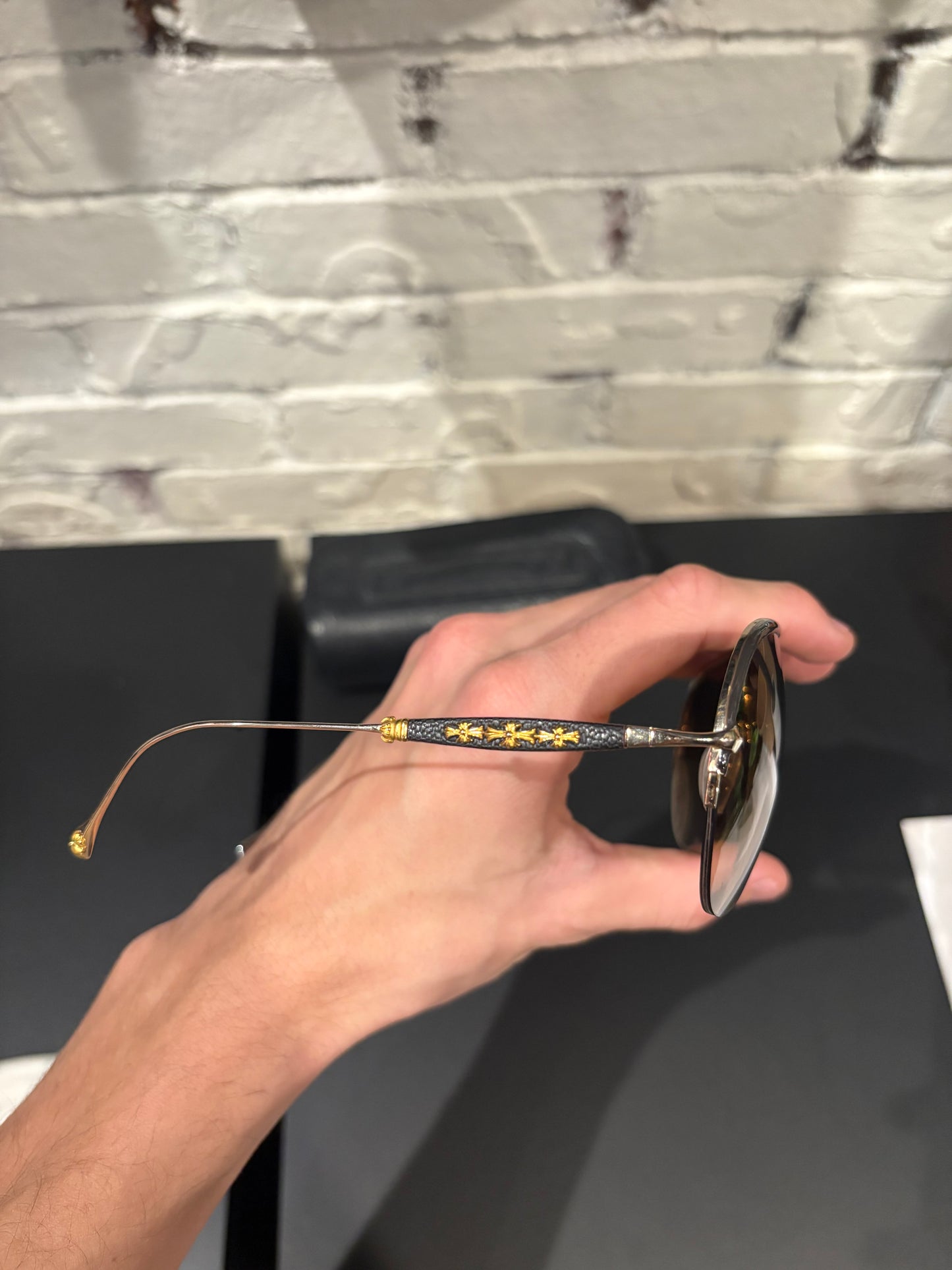 Chrome Hearts Gold Sunglasses