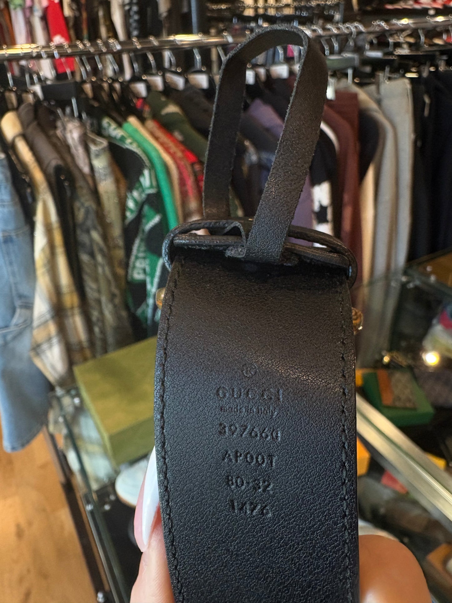 Gucci Belt Black Gold Size 28-29