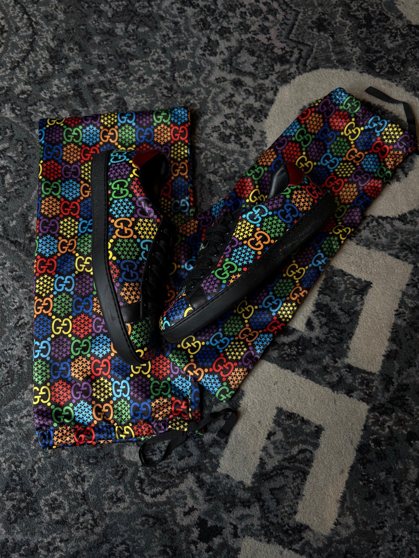 Gucci Psychadelic Ace “Black Multi” Clean Nb Size 6G
