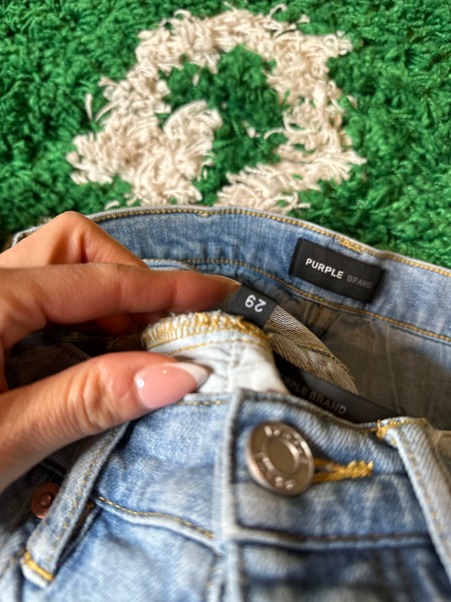 Purple Jeans Light Wash Distressed Size 29