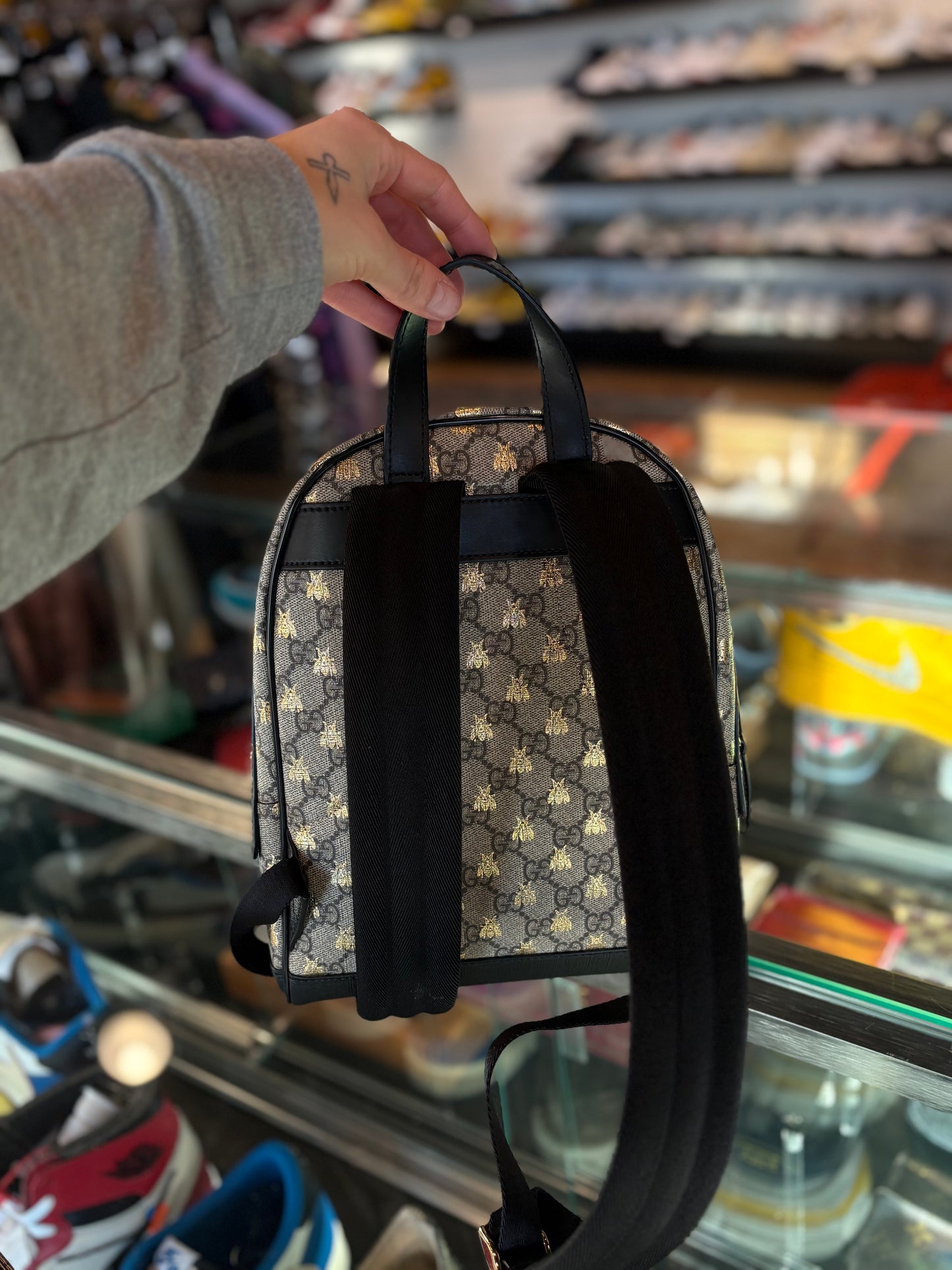 Gucci Mini Gold Bee Backpack
