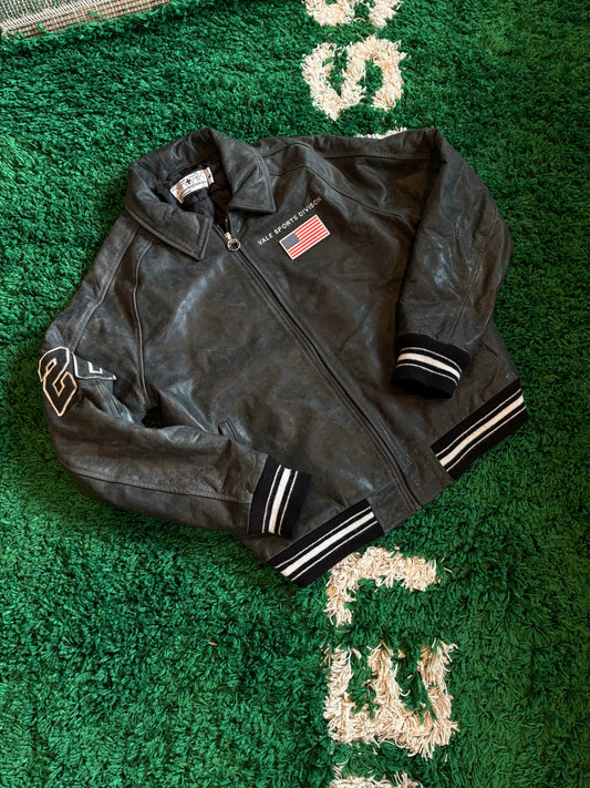 Vale Leather Varsity Jacket Size Large