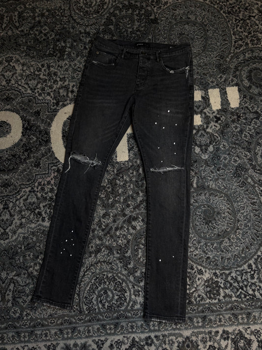 Purple Brand Jeans Black Overspray Size 32