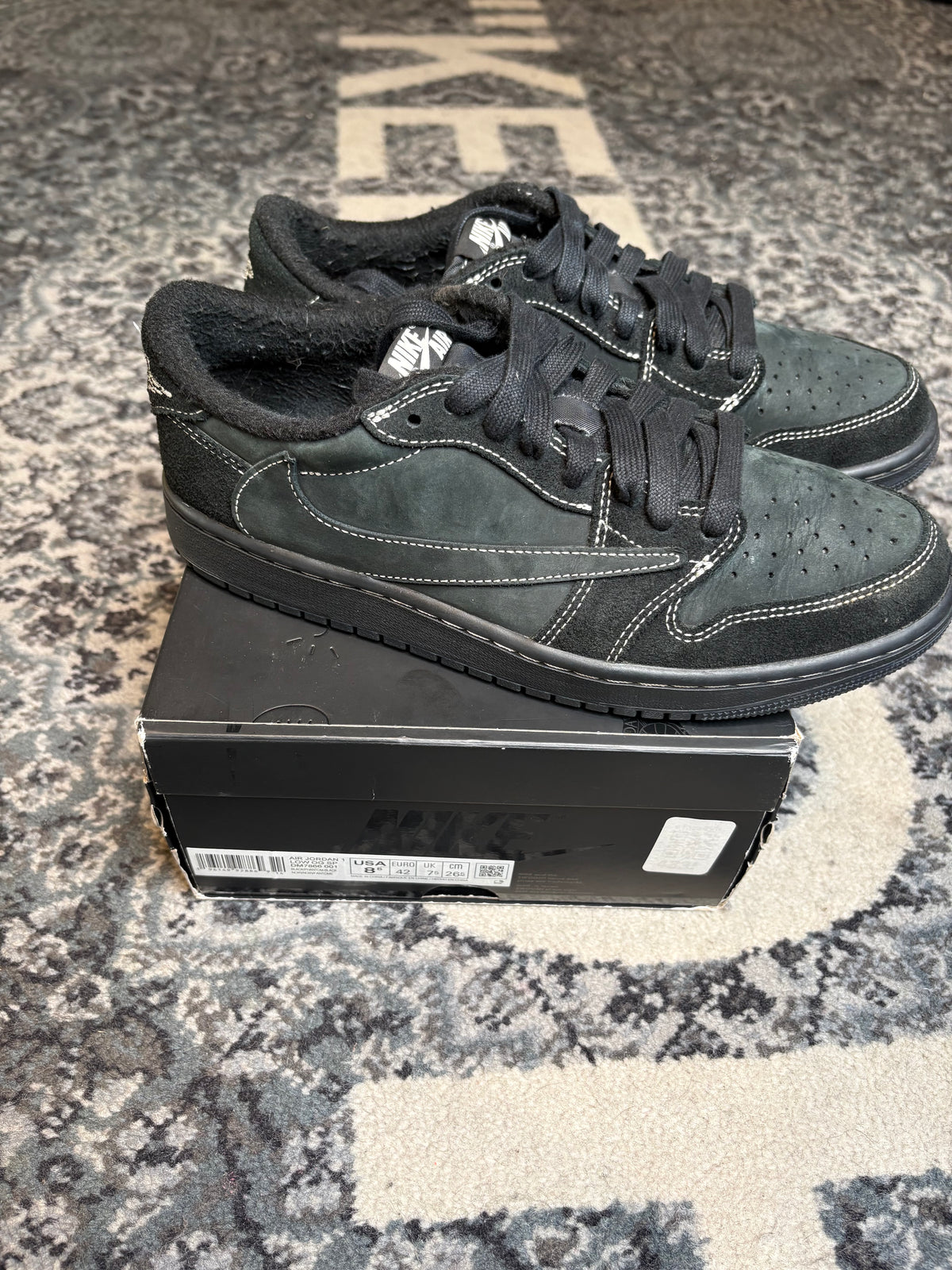 Jordan 1 Retro Low “Travis Scott Black Phantom” Clean Og Size 8.5