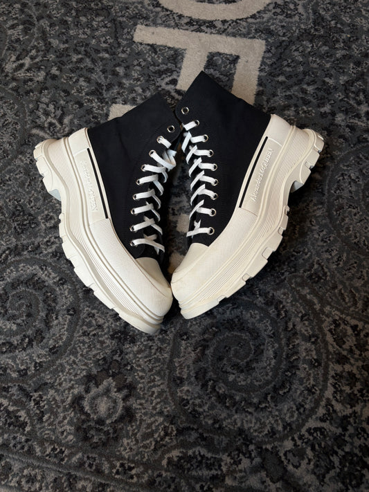 Alexander McQueen Tread Slick Lace Up Boot “Black White” Clean Nb Size 13(46 EU)