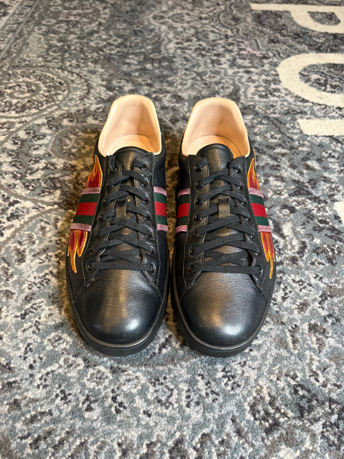 Gucci Ace Embroidered Flame Clean Nb Size 12G