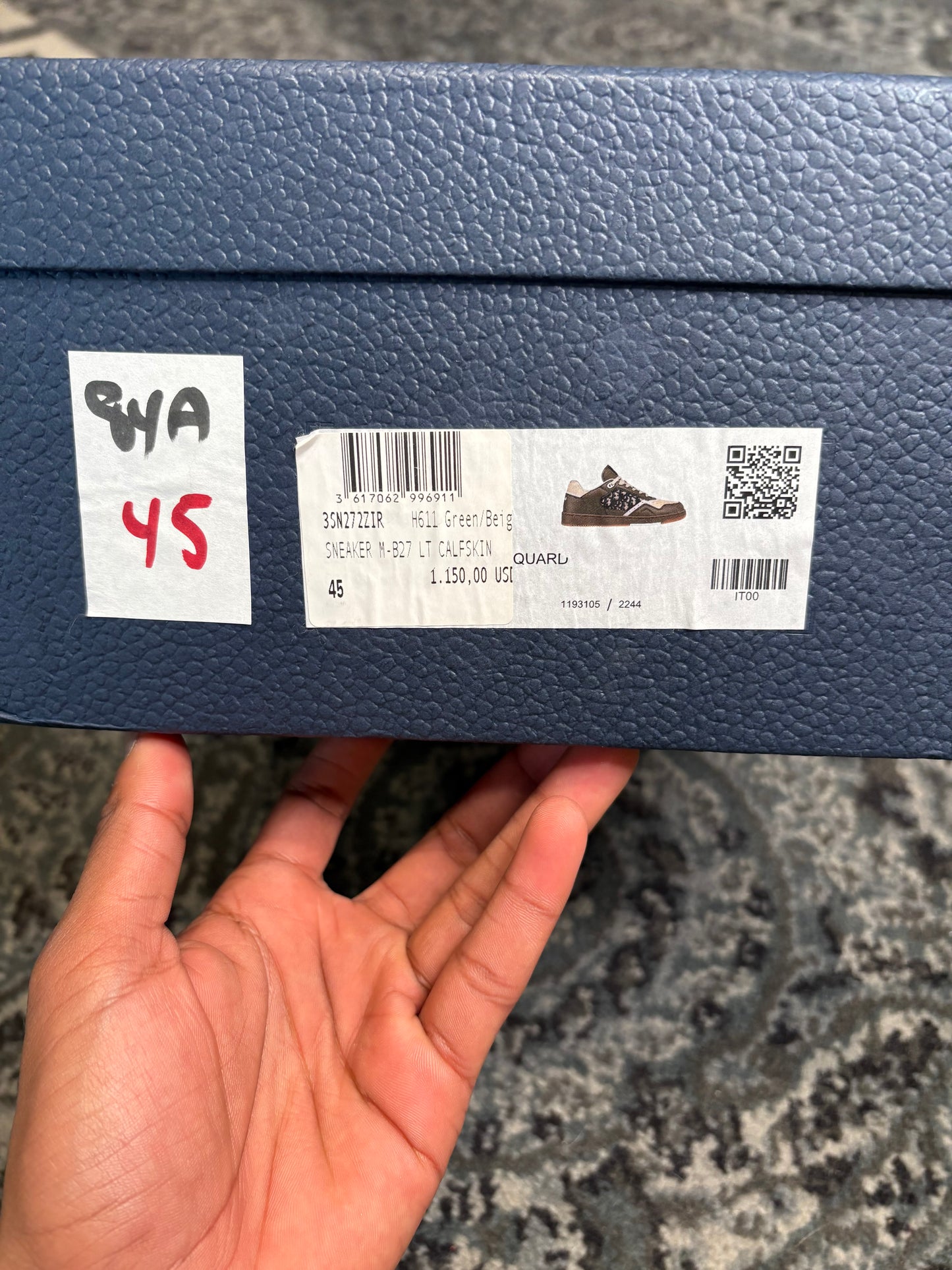 Dior Gray Monogram Sneakers Clean OG Size 45