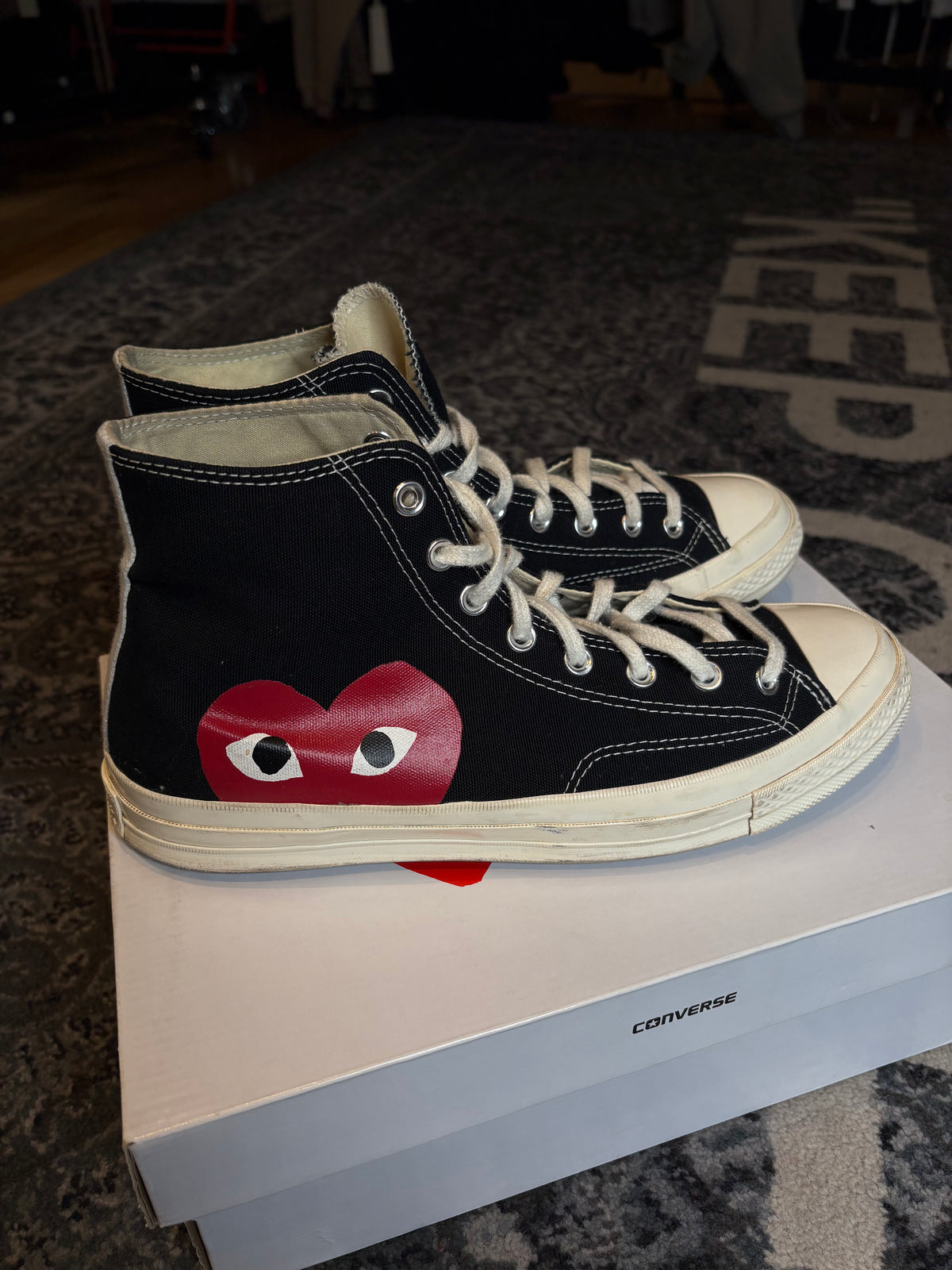 Comme des Garçons PLAY X Converse Chuck 70 High “Black”  Clean Rb Size 11