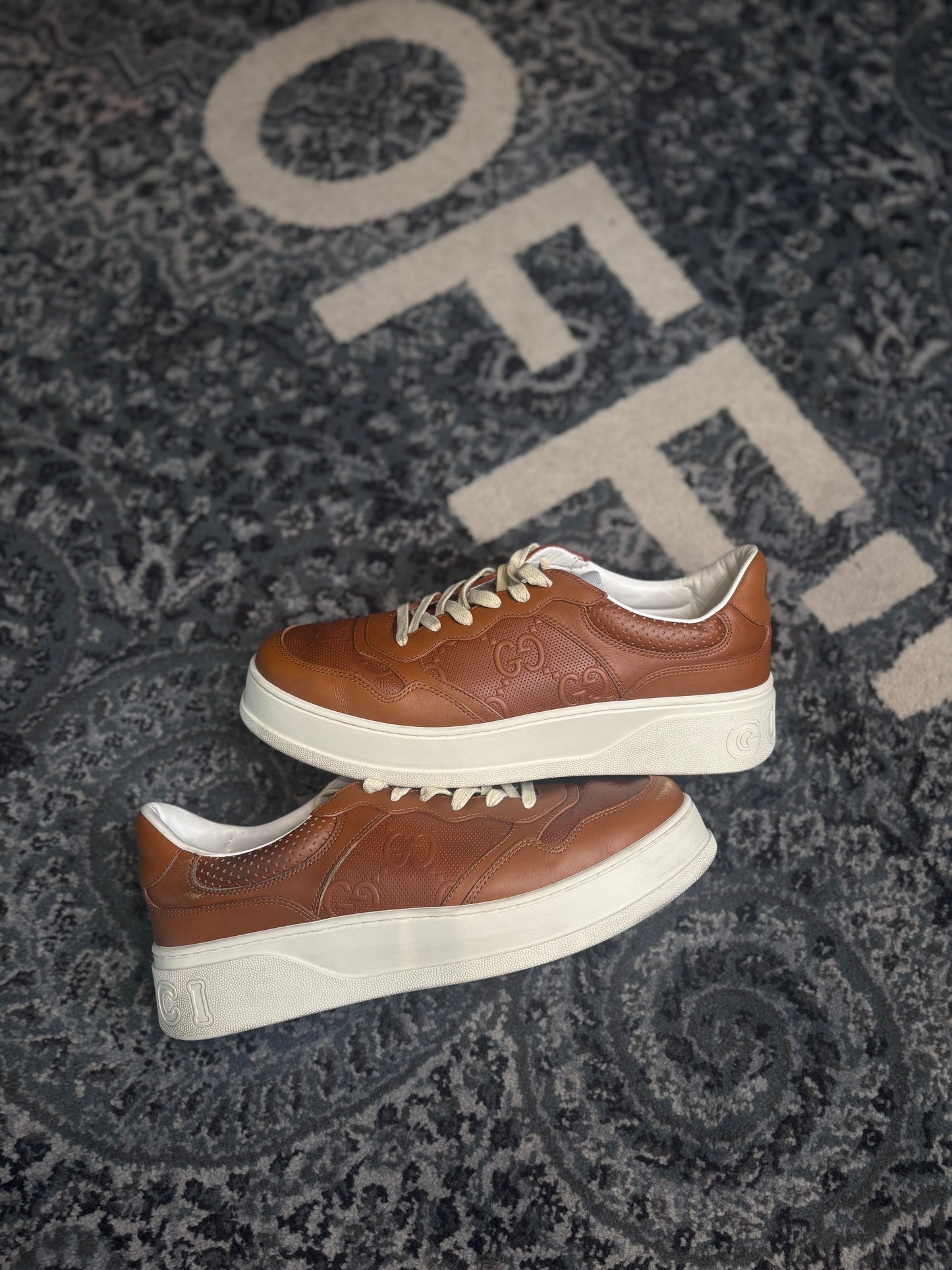 Gucci Leather Sneaker Brown PO NB Size 12G