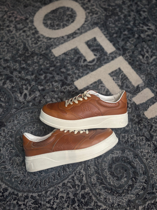Gucci Leather Sneaker Brown PO NB Size 12G
