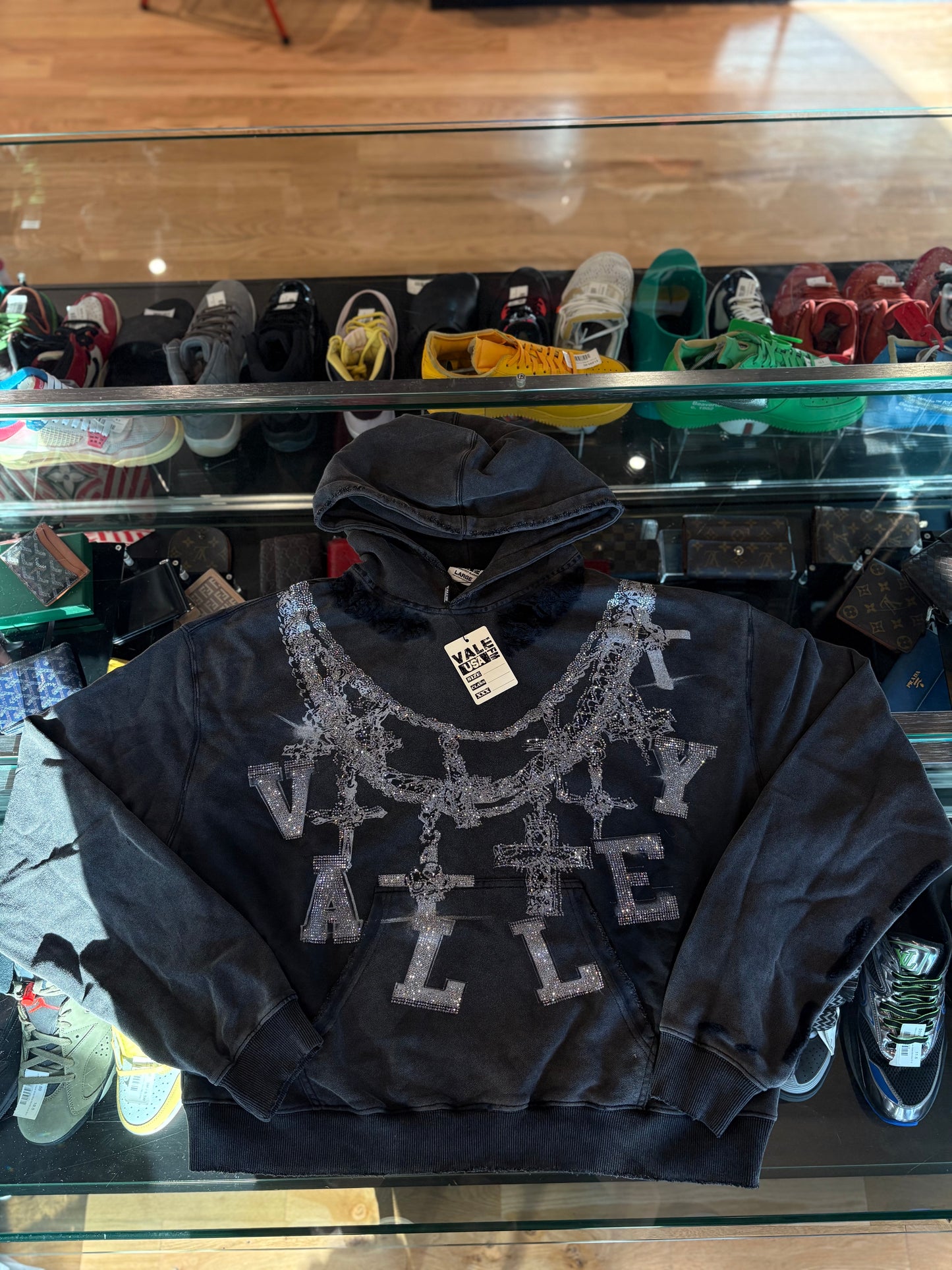 Vale Chain Rhinestone Hoodie DS Size Large
