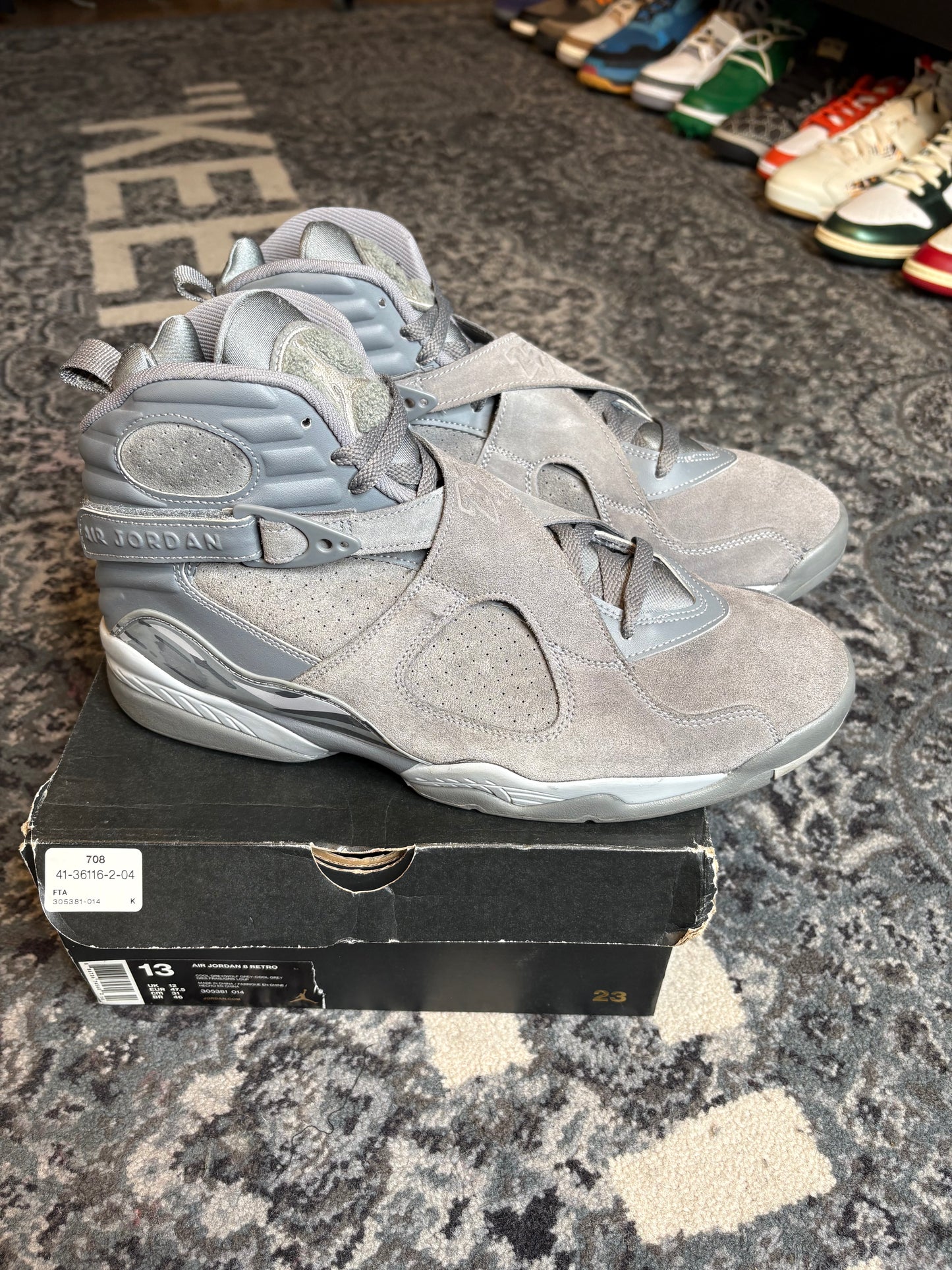 Jordan 8 Retro “Cool Grey” Clean Og Size 13