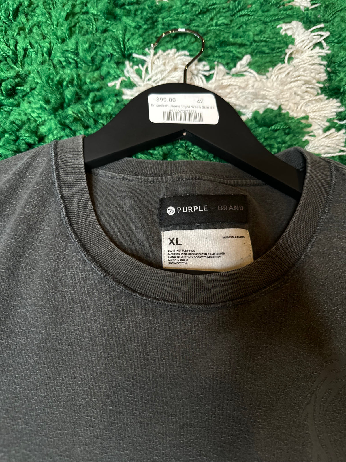Purple Brand Tee Gray Size XL