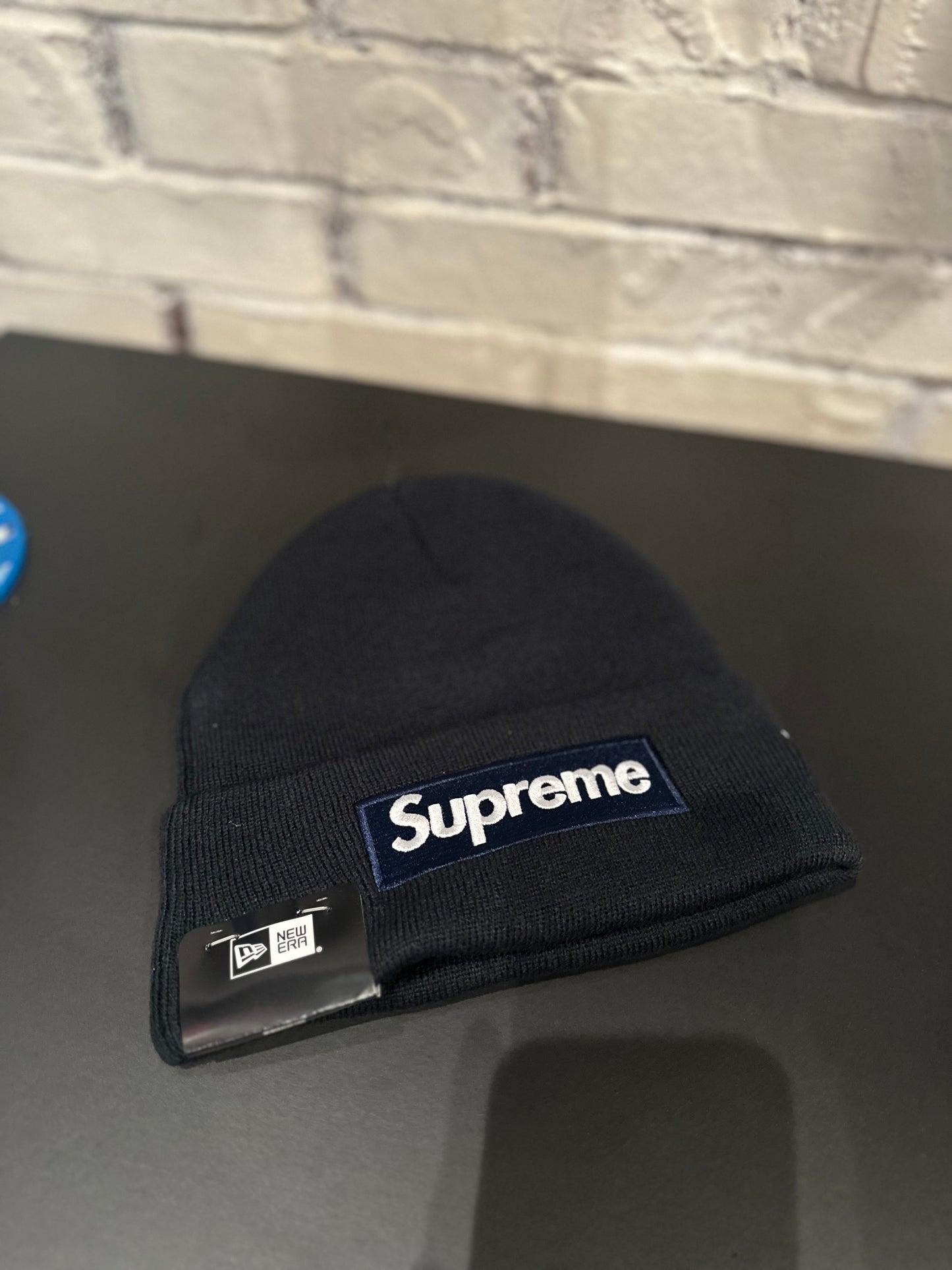 Supreme Box Logo Beanie Navy DS