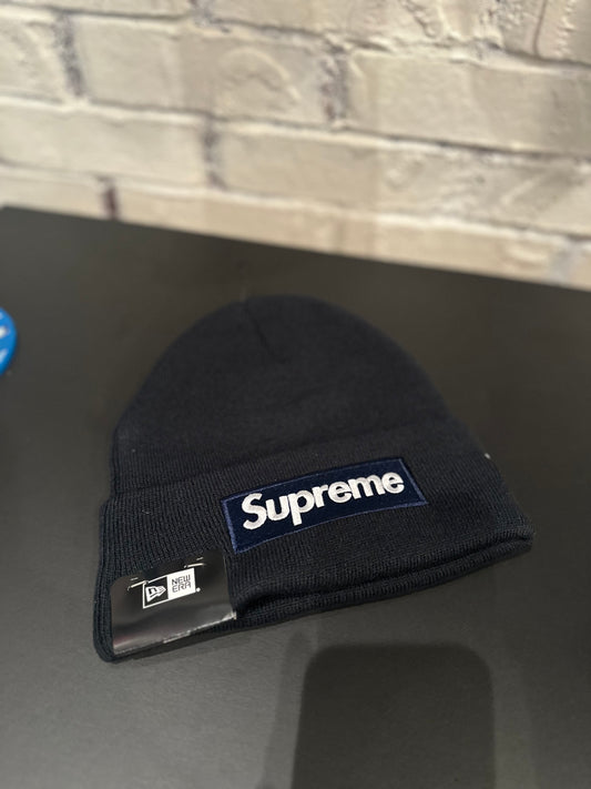 Supreme Box Logo Beanie Navy DS
