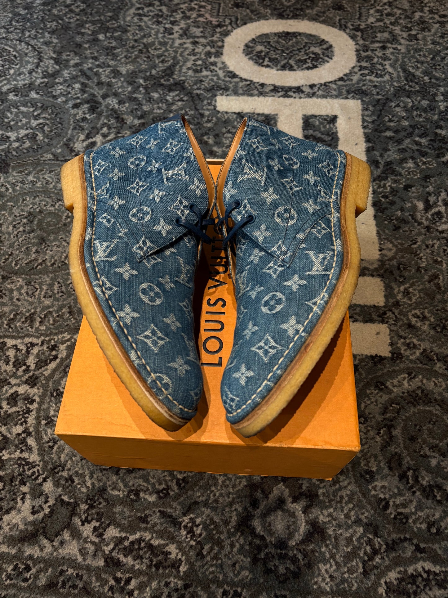 LV Monogram Denim Boots CLEAN OG SIZE 10M