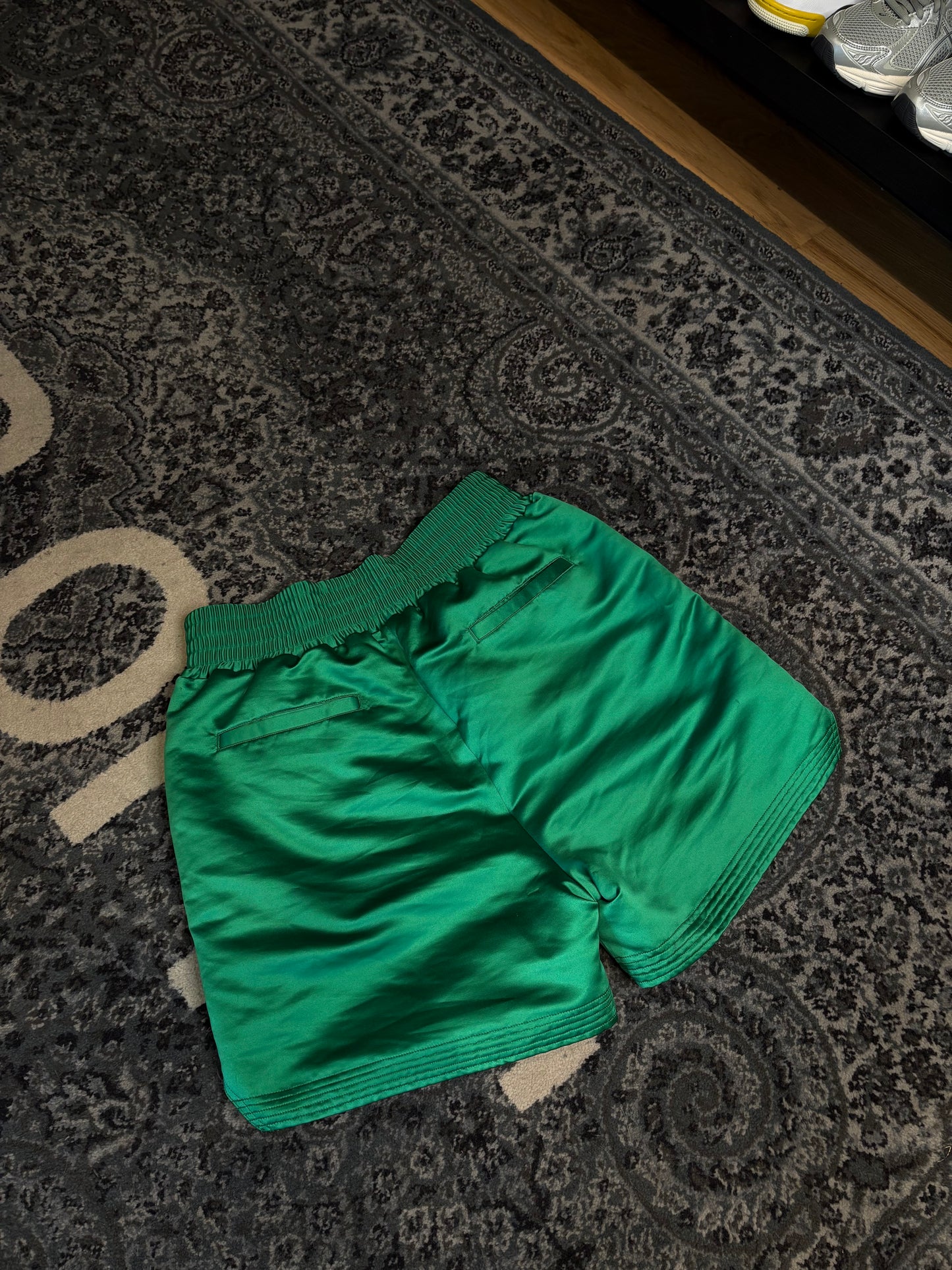 Saint Michael Green Satin Boxer Shorts Size Large
