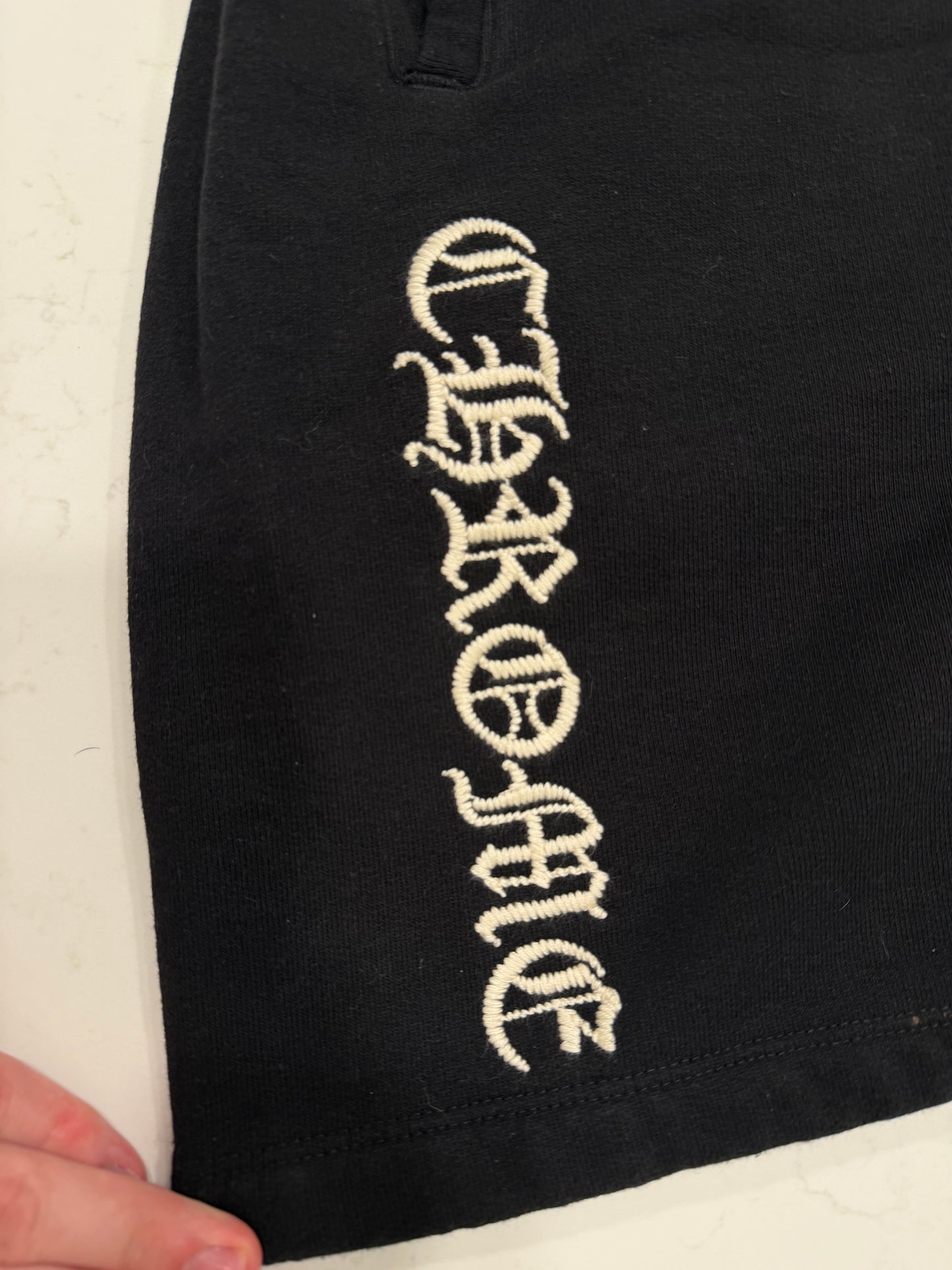 Chrome Hearts Sweat Shorts Black Embroidered Size Large