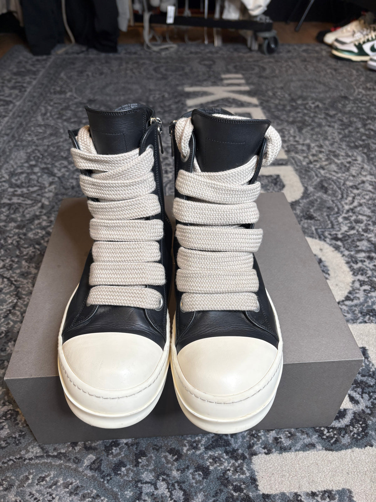 Rick Owens Porterville Jumbolaced High “Black” Clean Og Size 12(45 EU)