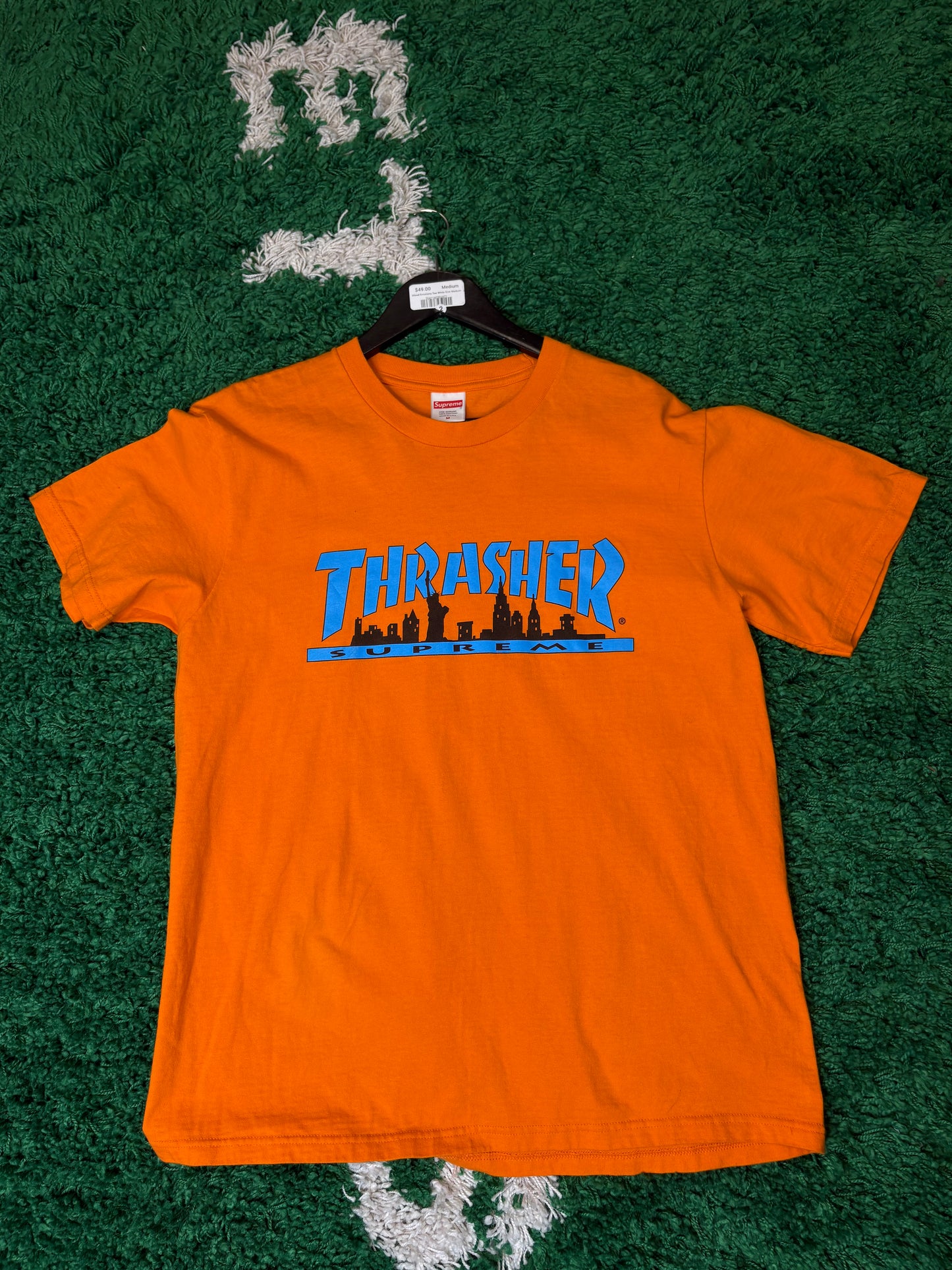 Supreme Thrasher Tee Orange Size Medium