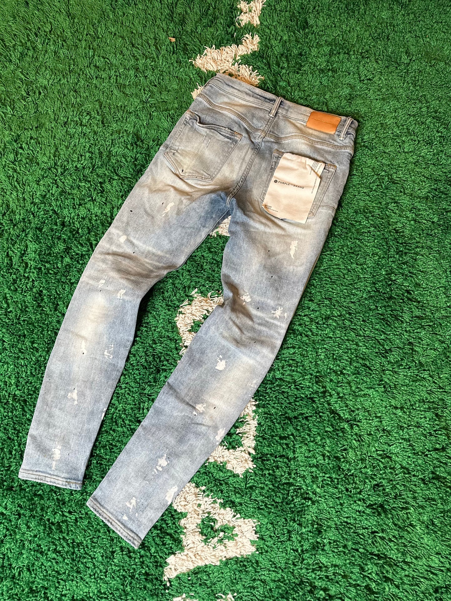 Purple Jeans Light Wash Distressed Size 30