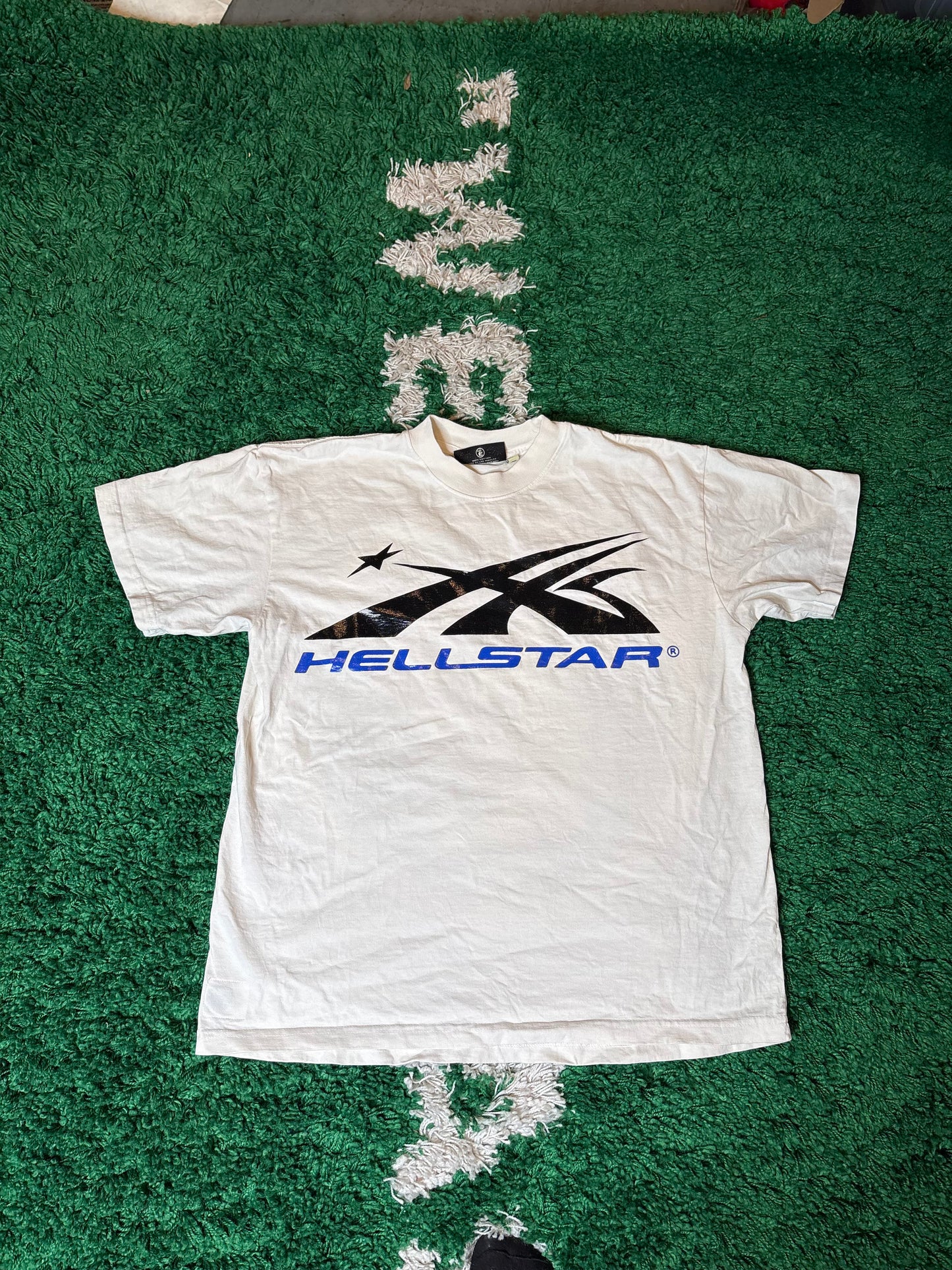 Hellstar Tee White Blue Size Medium