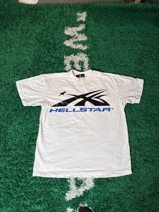 Hellstar Tee White Blue Size Medium