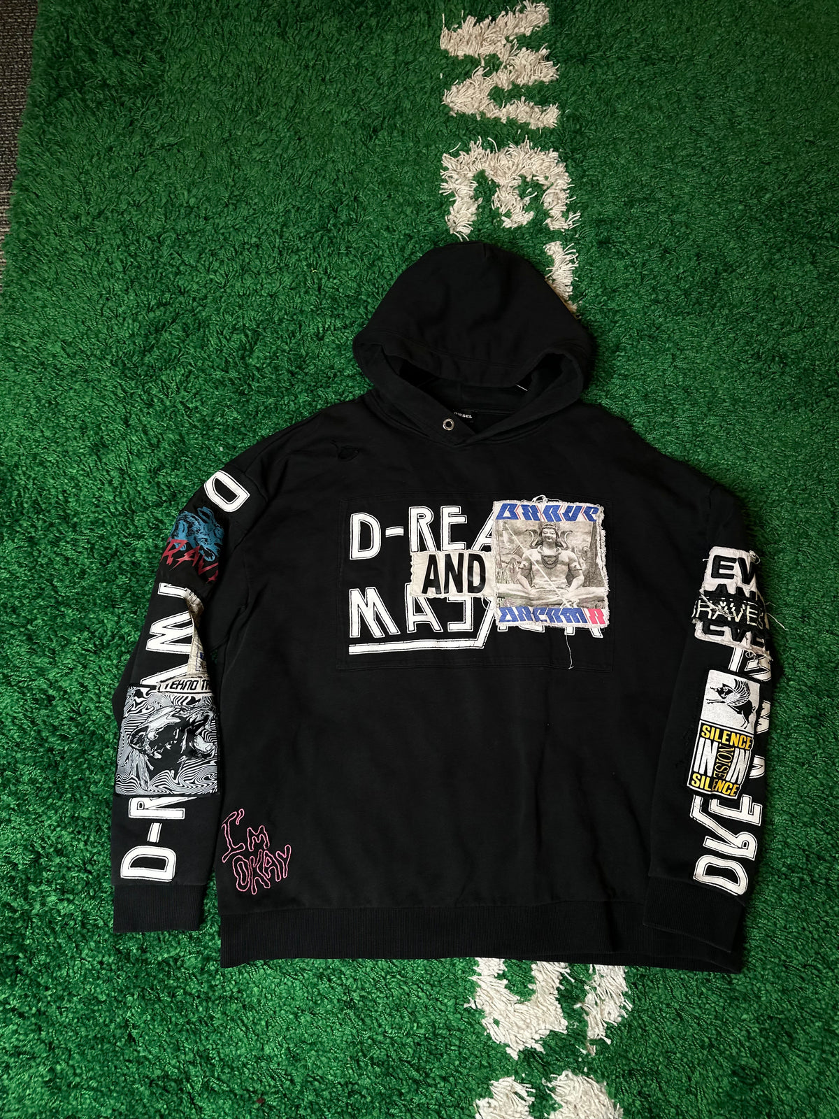 Diesel Collage Hoodie Size Large