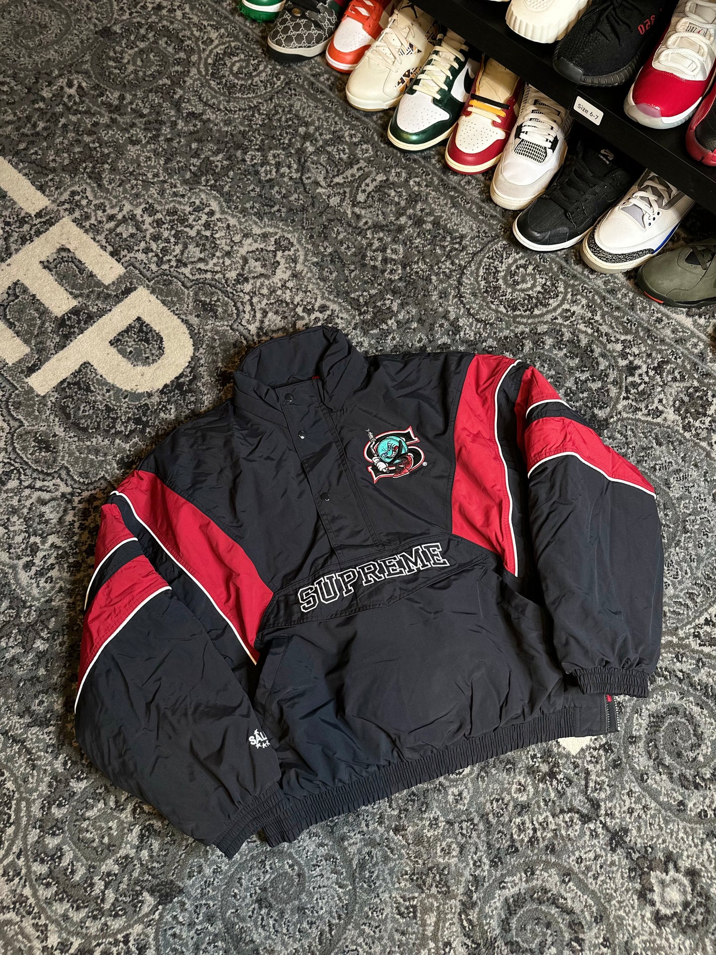 Supreme Salem Half Zip Stadium Jacket Size Large